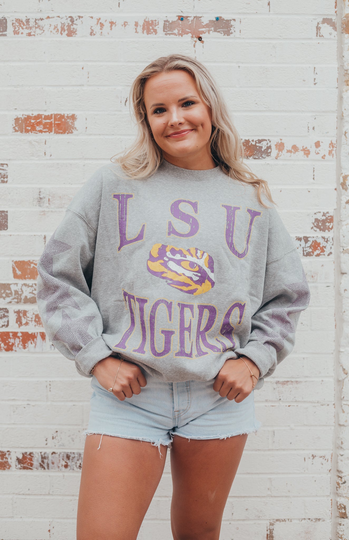 LSU Wynn Star Sleeve Fleece Crew