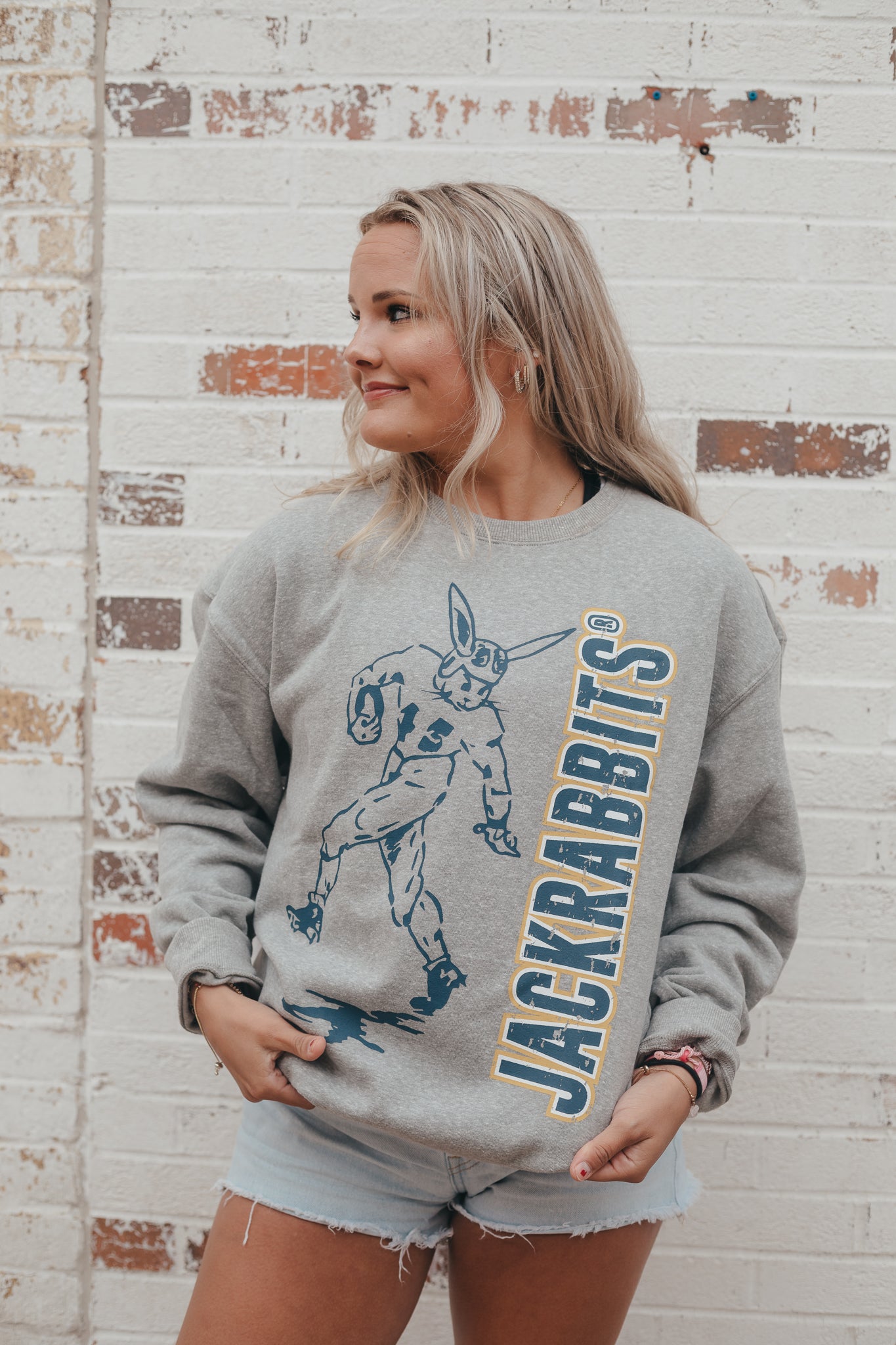 SDSU Gibbs Oversized Outline Fleece Crew