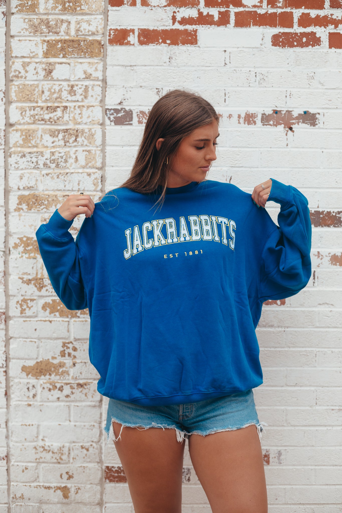 SDSU Allen Chenille Royal Oversized Crew