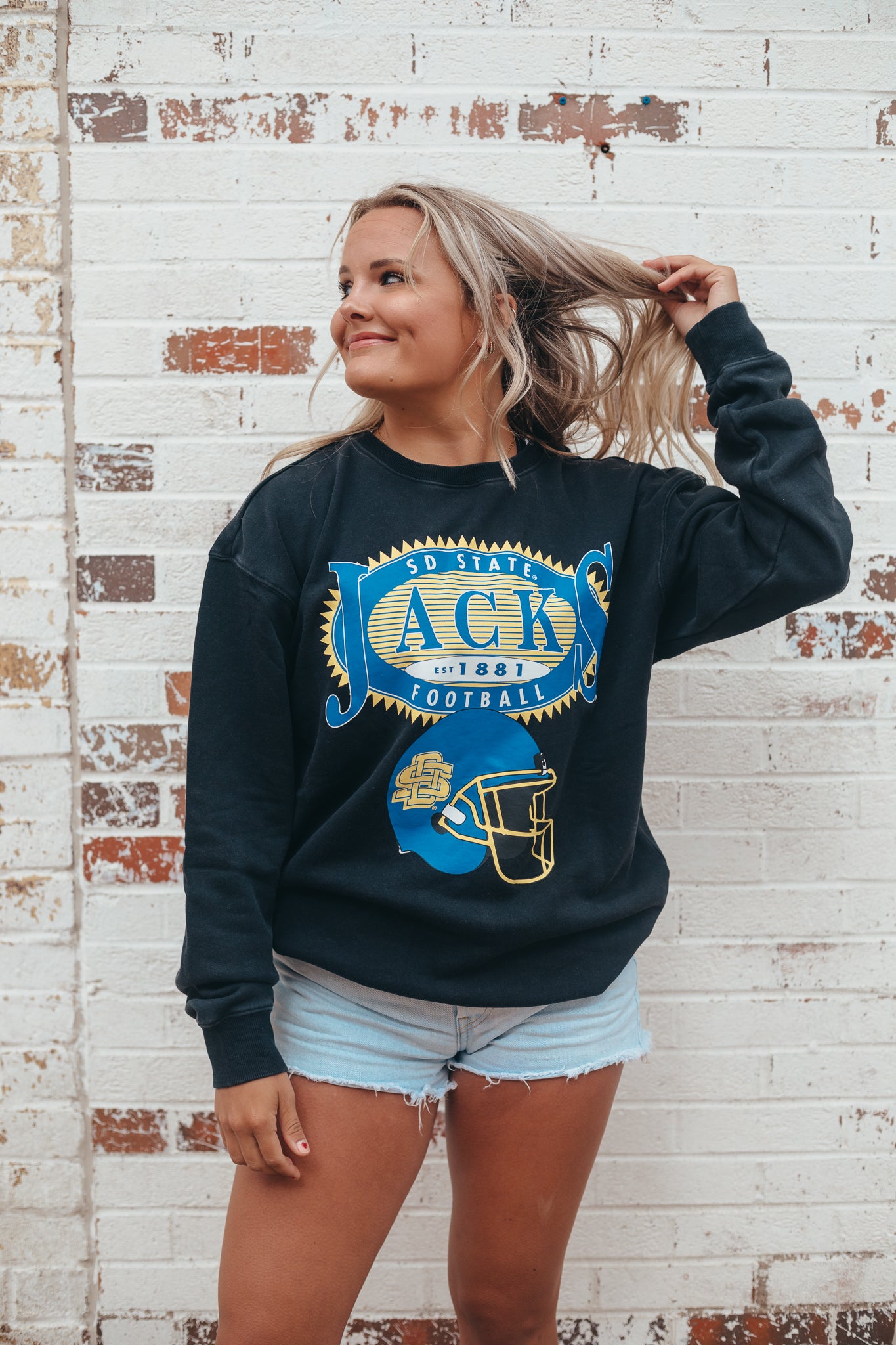 SDSU Harmon Helmet Fleece Crew