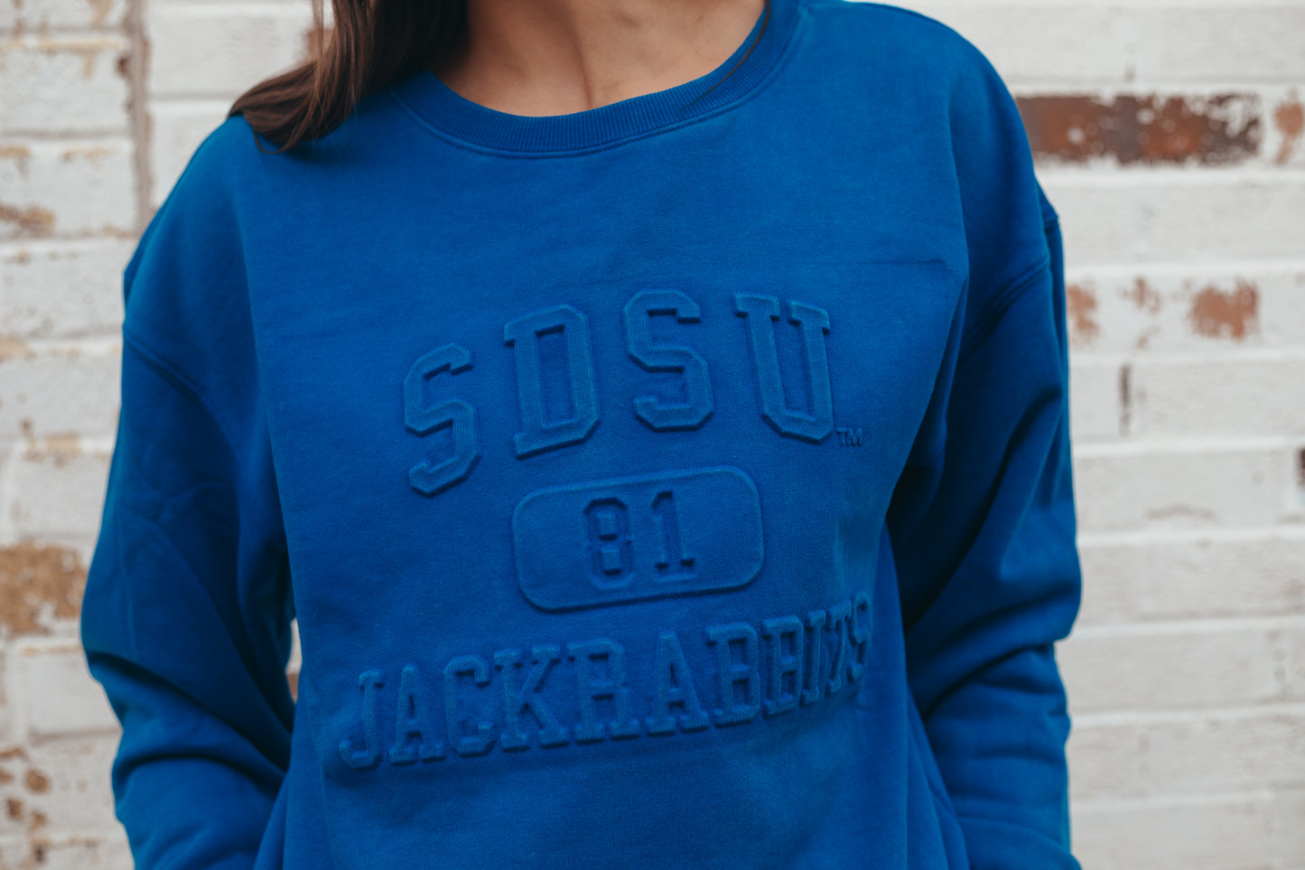SDSU Vintage 81 Royal Fleece Crew