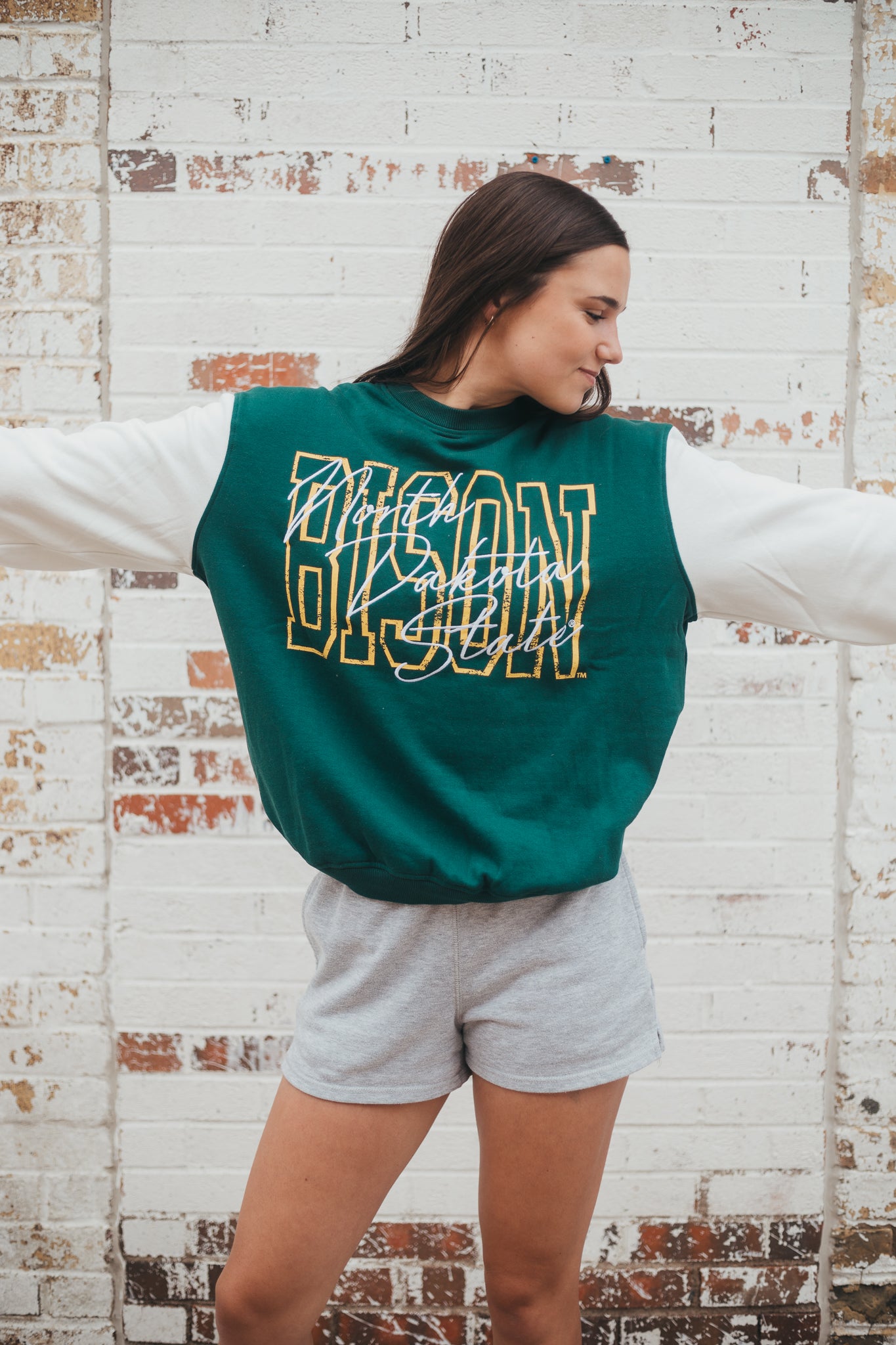 NDSU Owens Oversized Outline Colorblock Crew