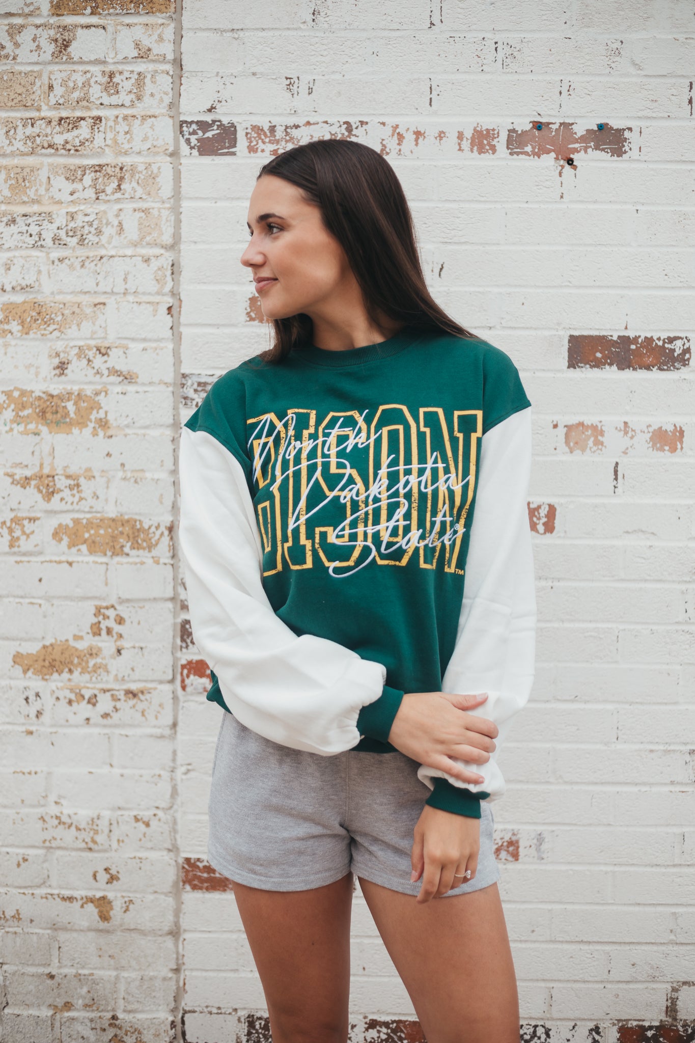 NDSU Owens Oversized Outline Colorblock Crew