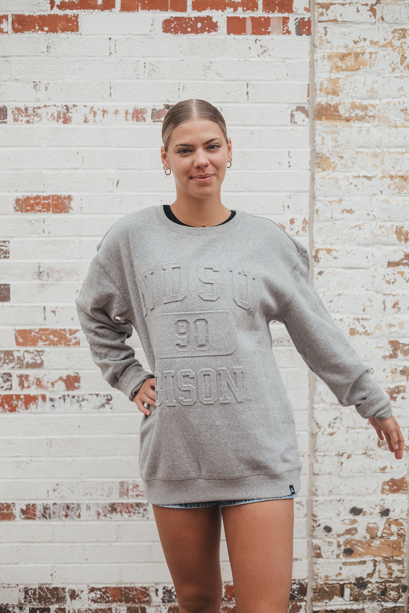 NDSU Vintage 81 Heather Grey Fleece Crew