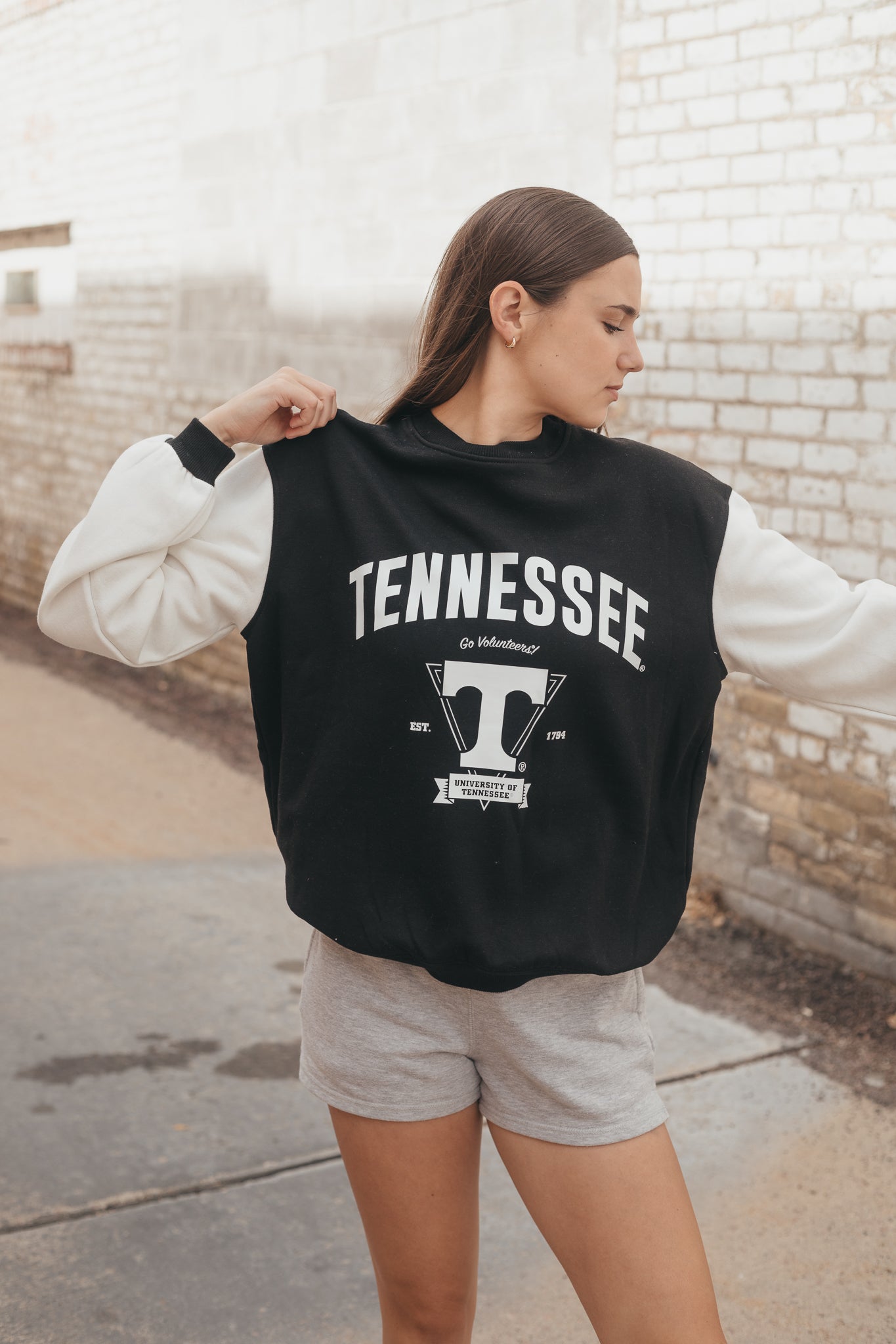 Tennessee Taylor Triangle Color Block Fleece Crewneck