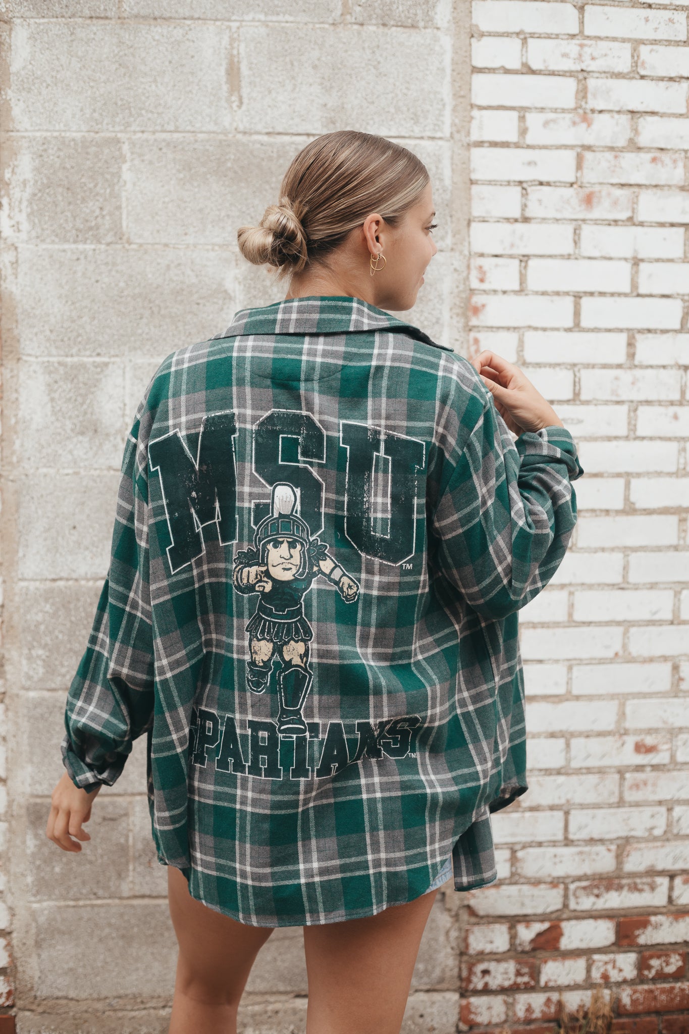 Michigan State Meyer Mascot Oversized Plaid