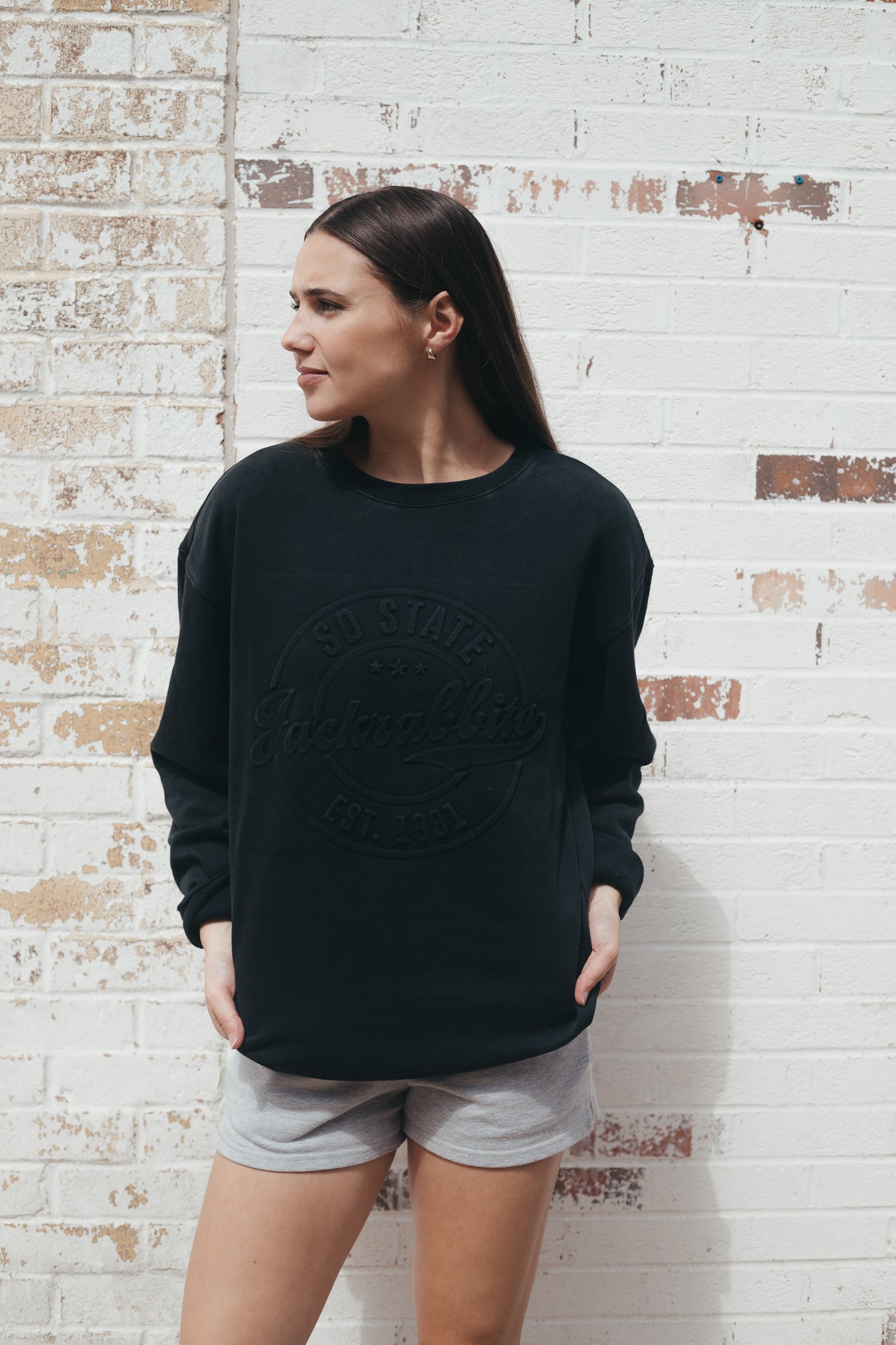 SDSU Carson Circle Black Fleece Crew