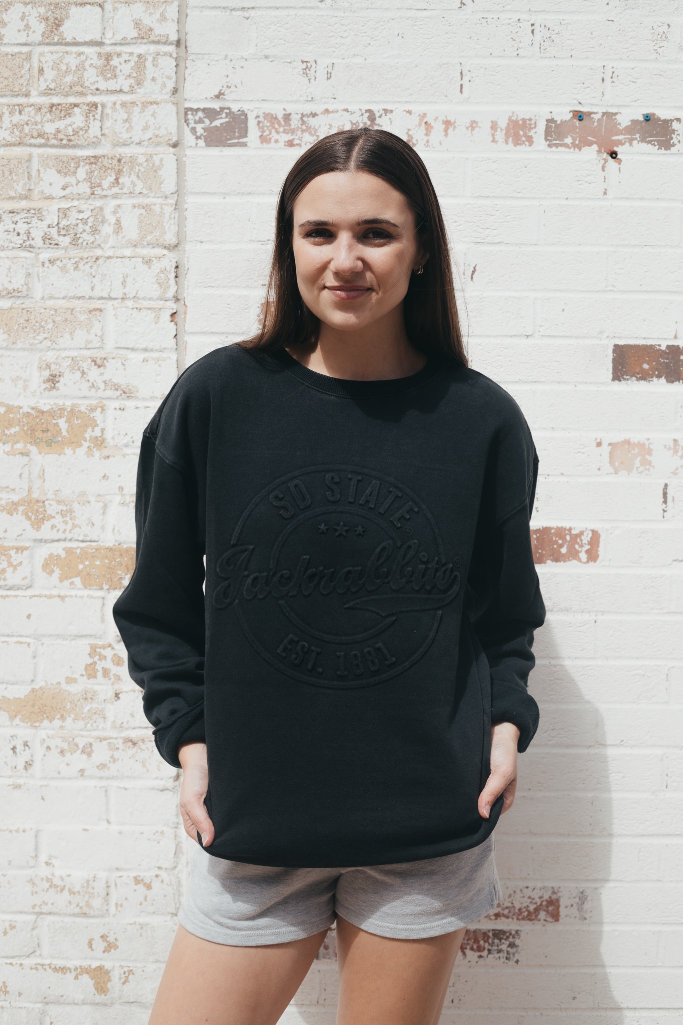 SDSU Carson Circle Black Fleece Crew