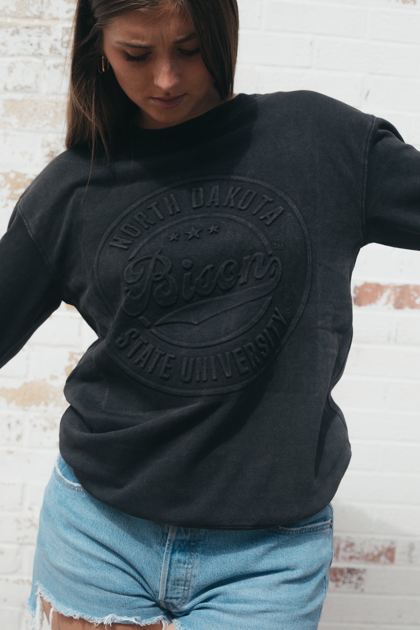 NDSU Carson Circle Black Fleece Crew