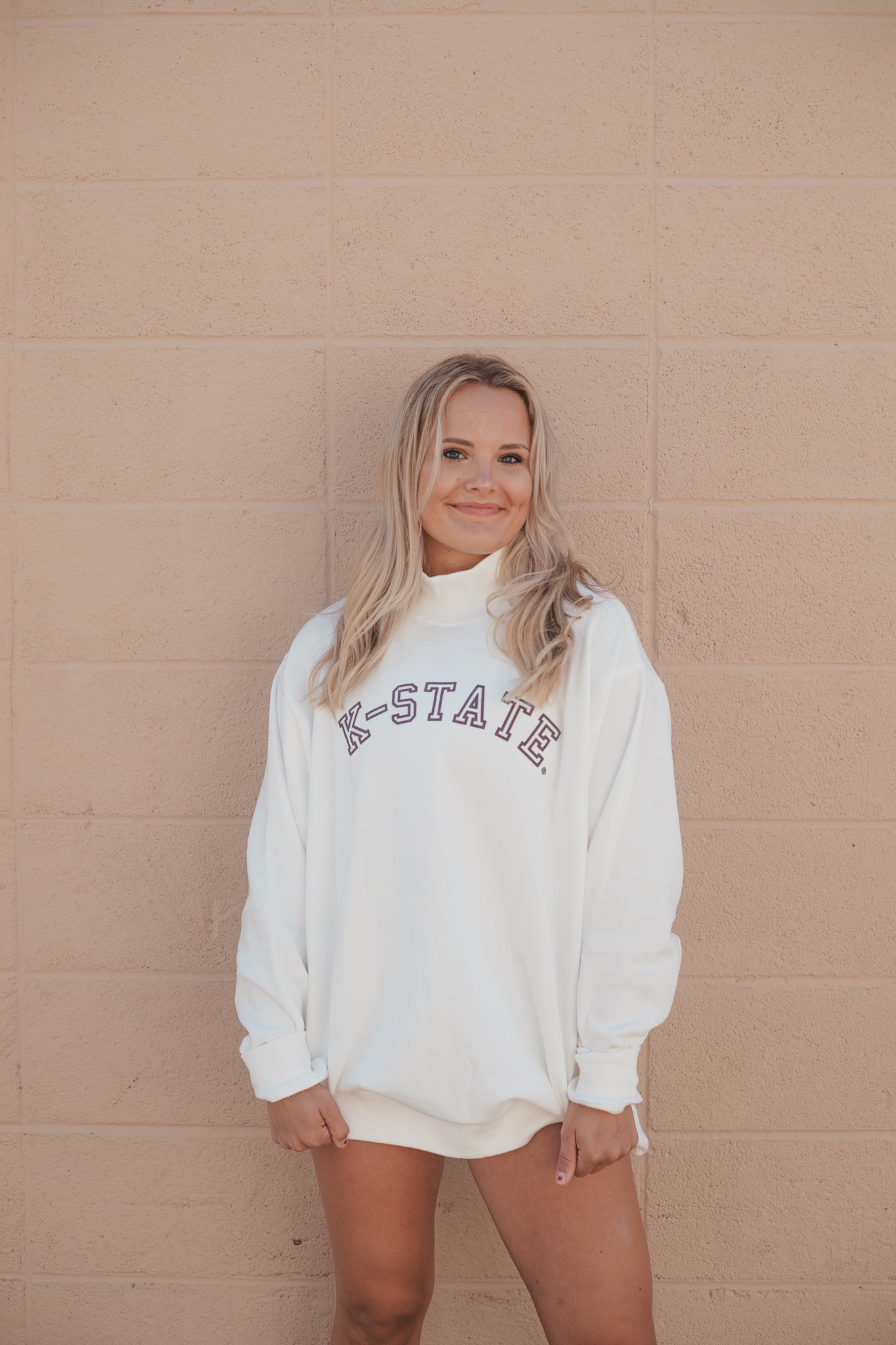 Kansas State Velvet Elvis Oversized Mockneck