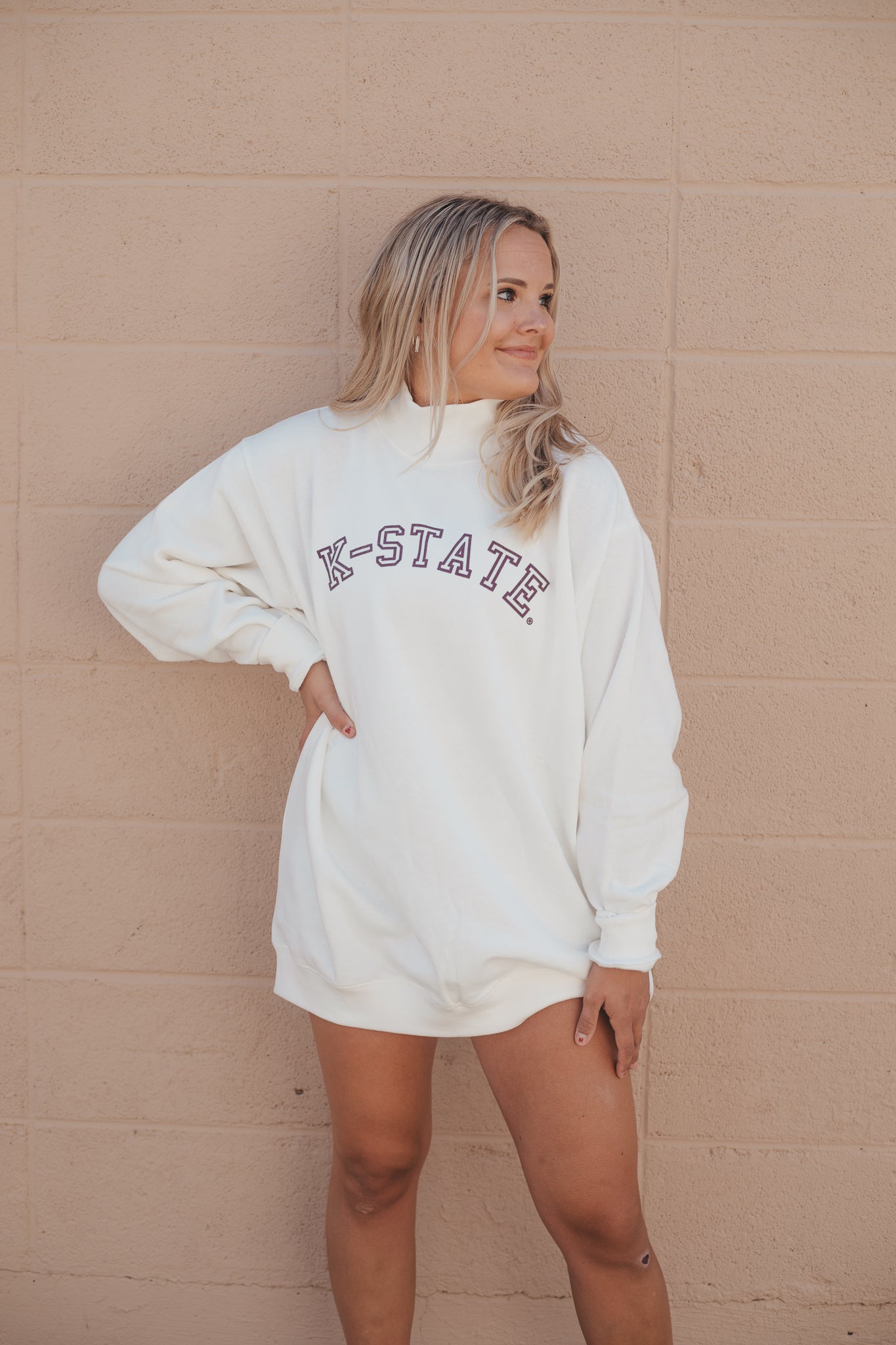 Kansas State Velvet Elvis Oversized Mockneck