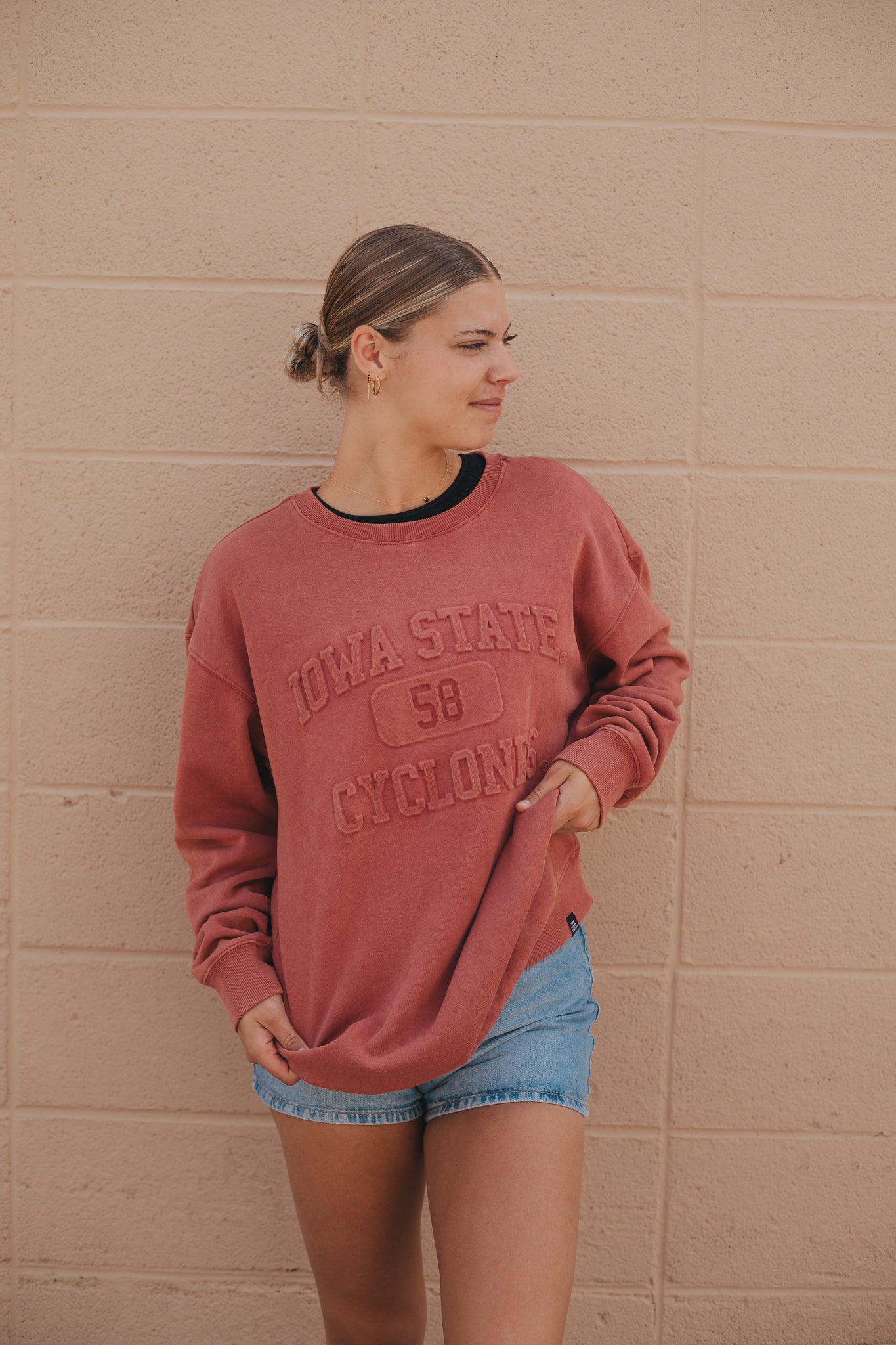 ISU Vintage 81 Red Fleece Crew