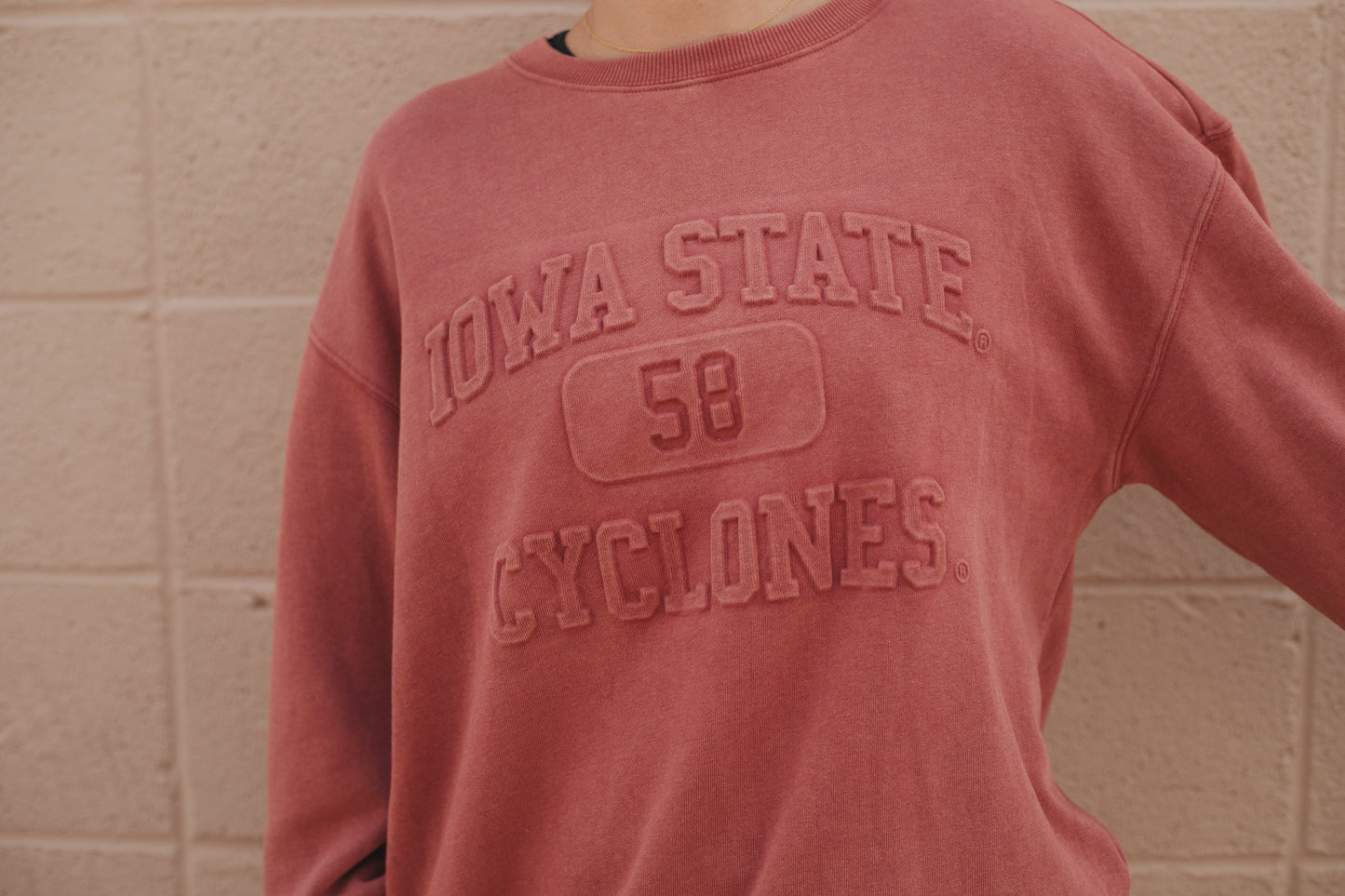 ISU Vintage 81 Red Fleece Crew