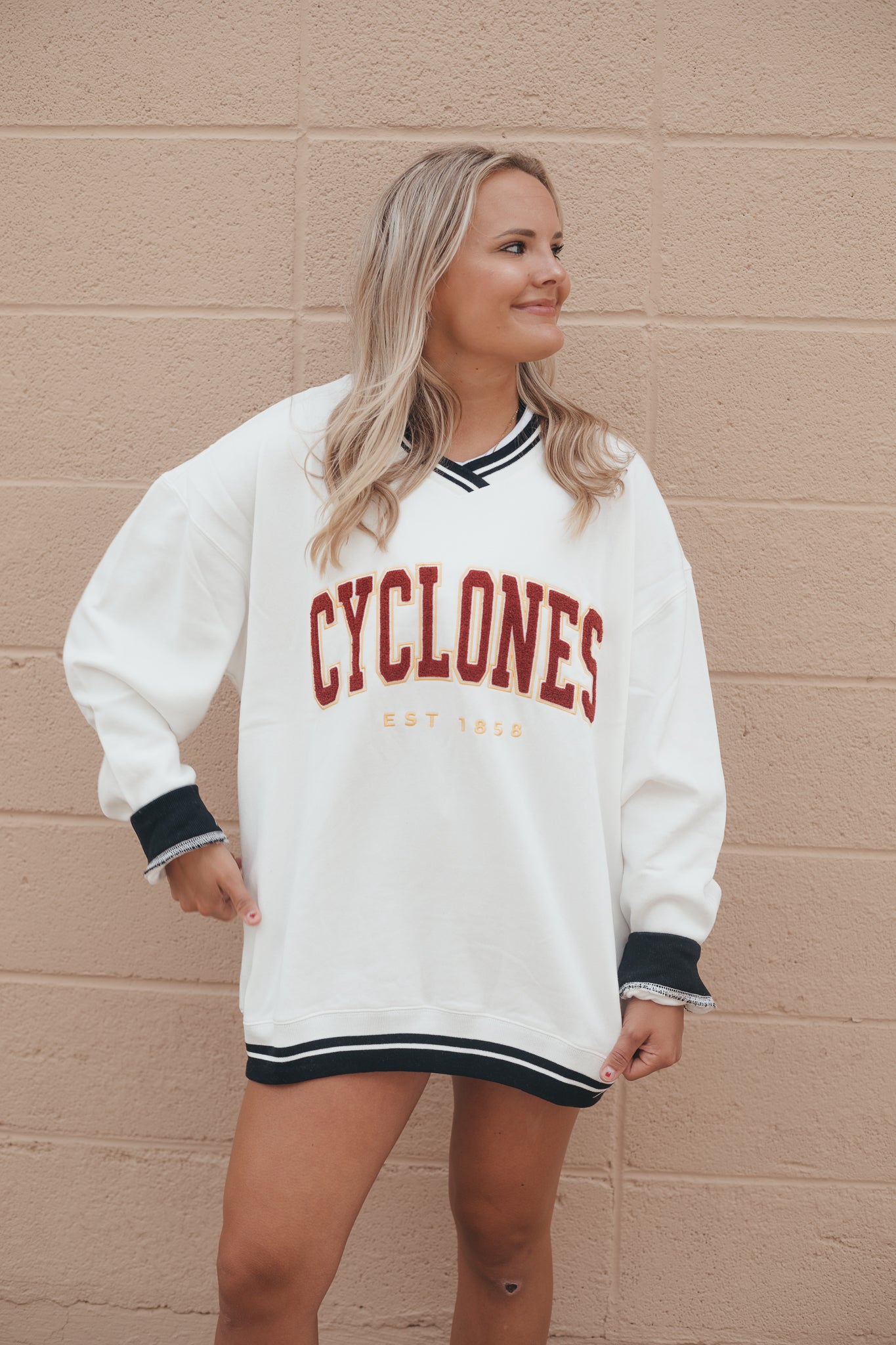 ISU Allen Chenille Varsity V-Neck Pullover