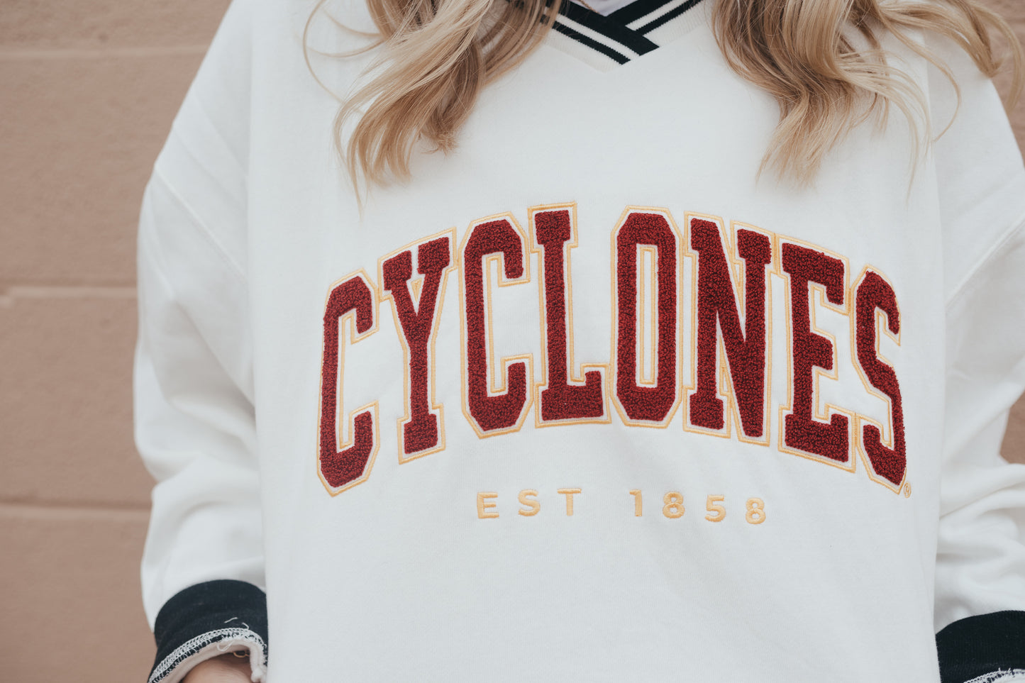 ISU Allen Chenille Varsity V-Neck Pullover