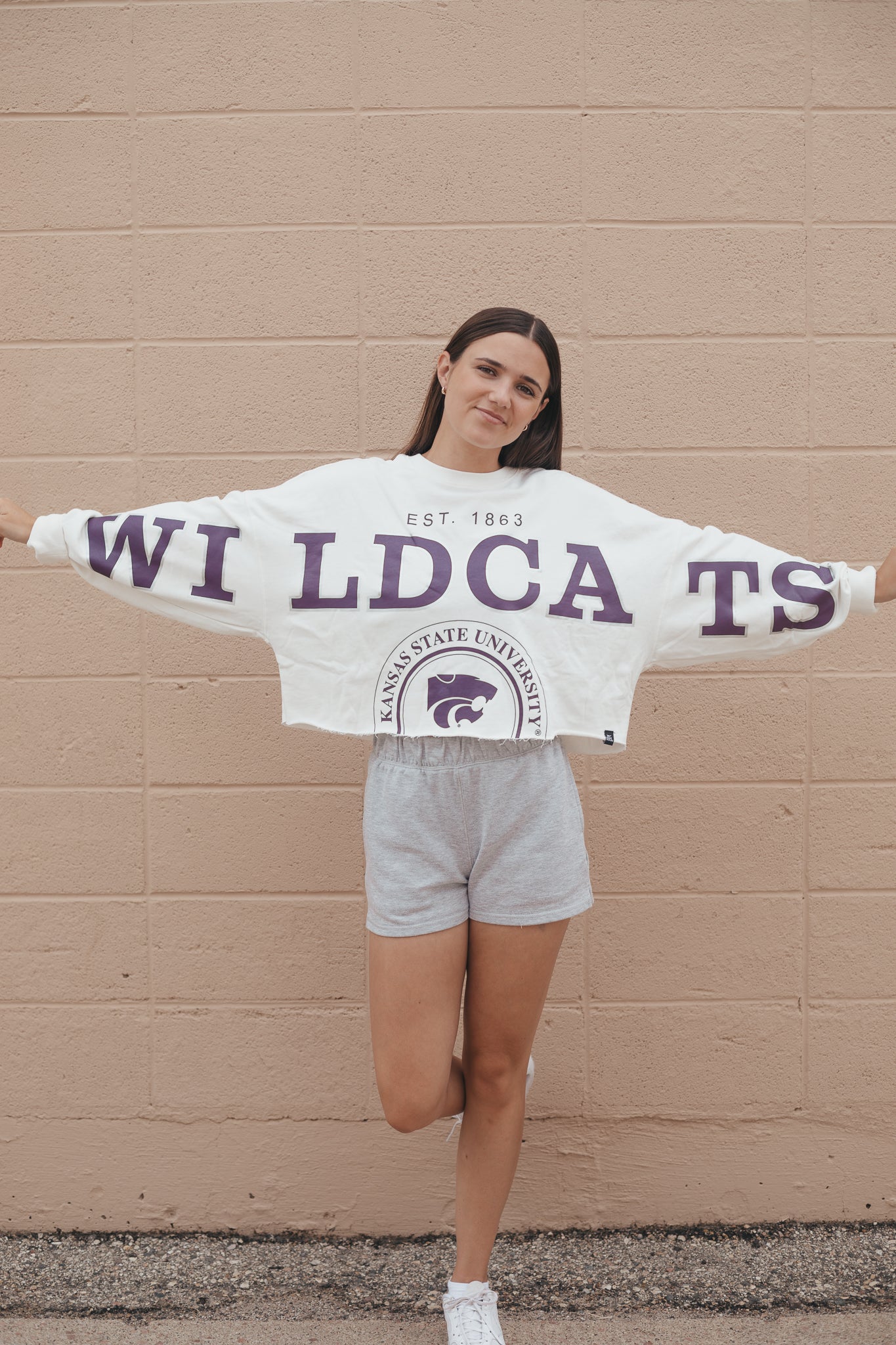 Kansas State Phipps Cropped Longsleeve Crew
