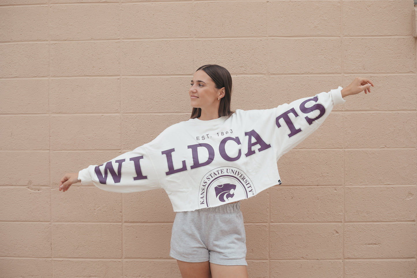 Kansas State Phipps Cropped Longsleeve Crew