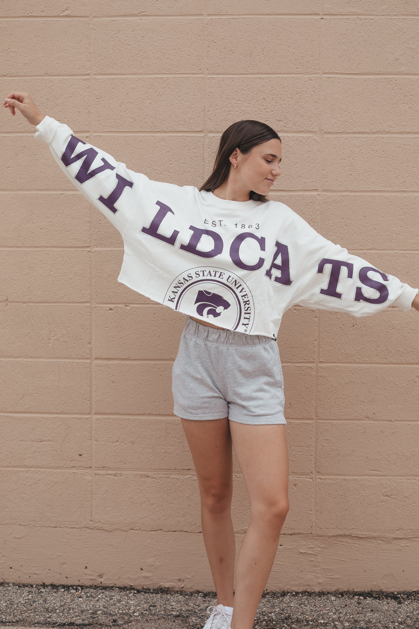 Kansas State Phipps Cropped Longsleeve Crew