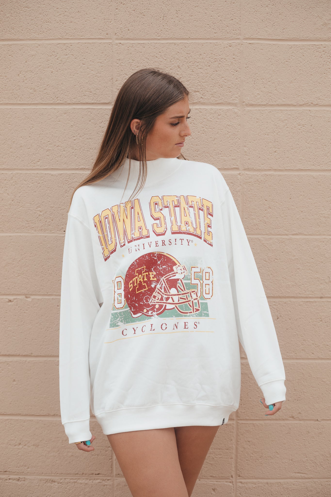 ISU Muncie Hippie Helmet Oversized Mockneck
