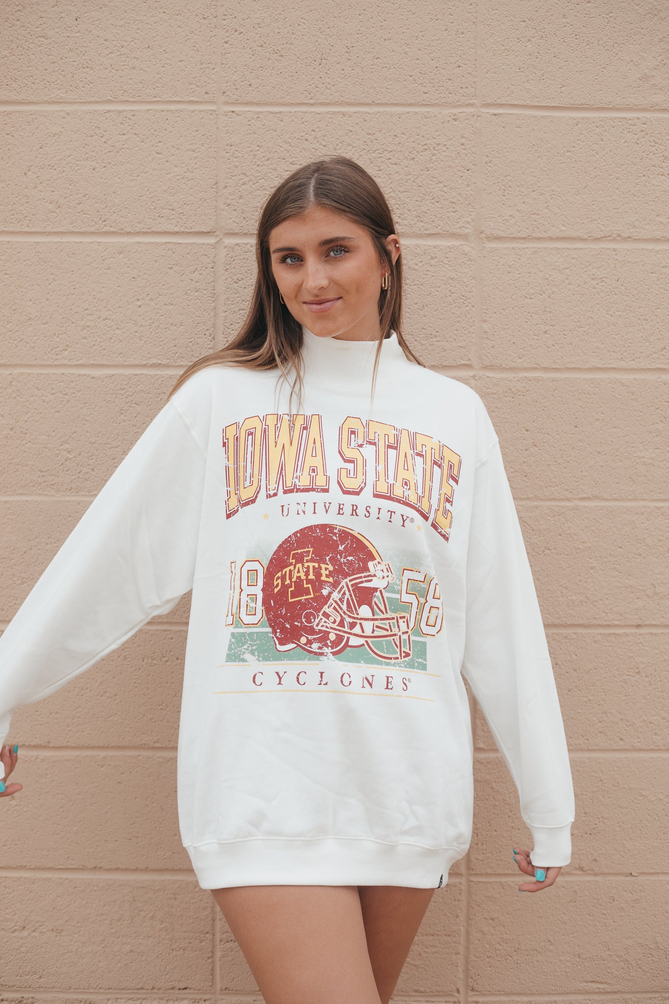 ISU Muncie Hippie Helmet Oversized Mockneck