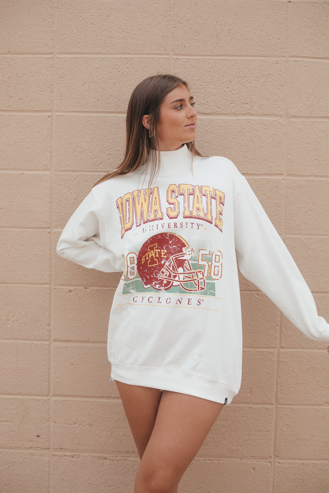 ISU Muncie Hippie Helmet Oversized Mockneck