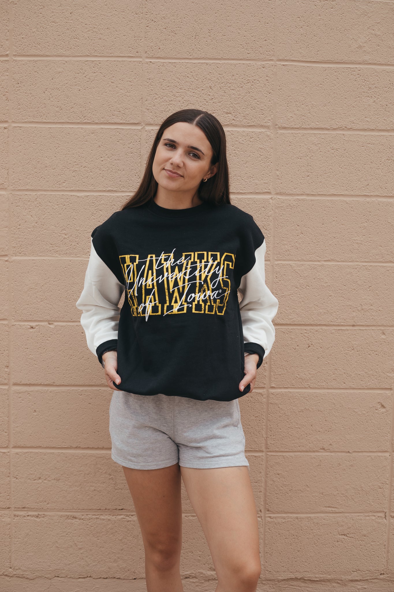 Iowa Owens Oversized Color Block Crew