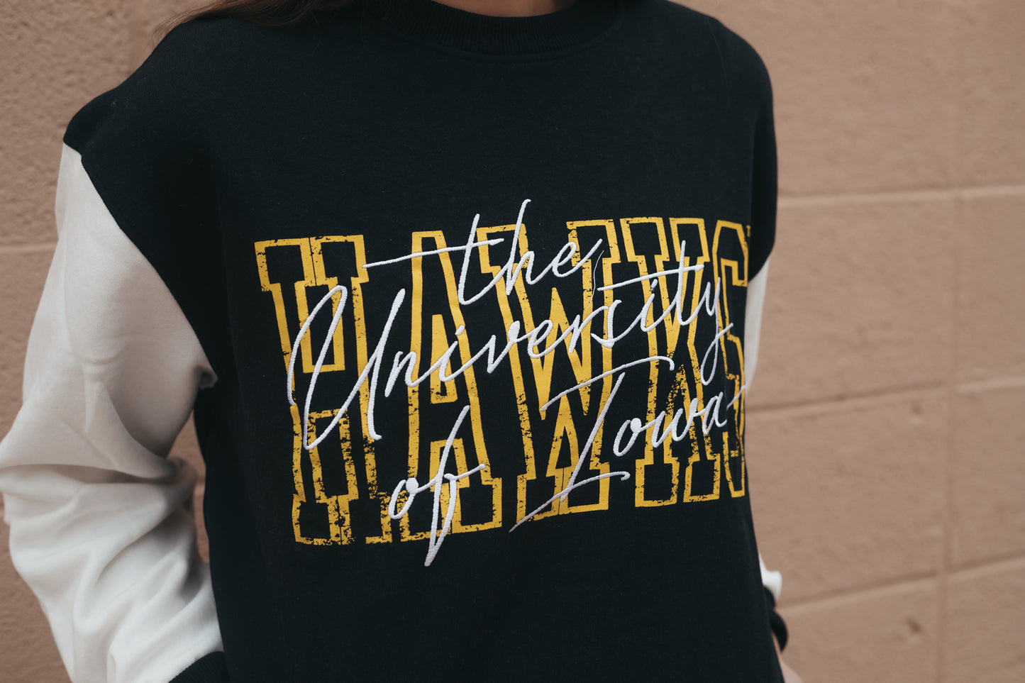 Iowa Owens Oversized Color Block Crew