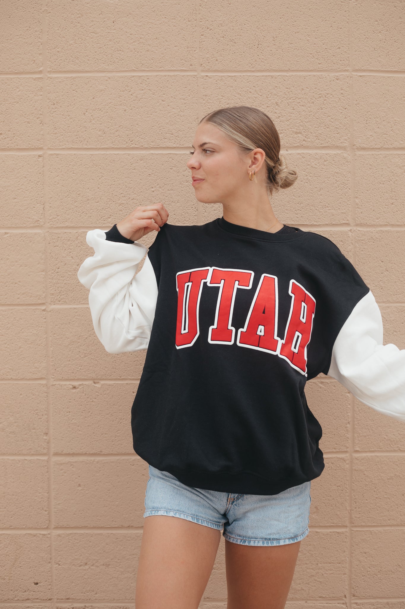 Utah Varsity Puff Colorblock Crew