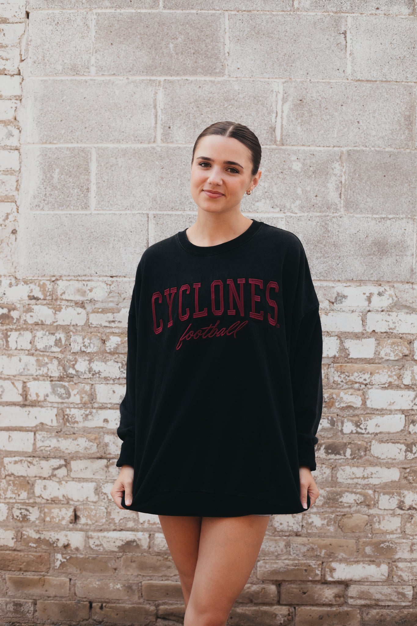ISU Tebow Embroidery Oversized Fleece Crew