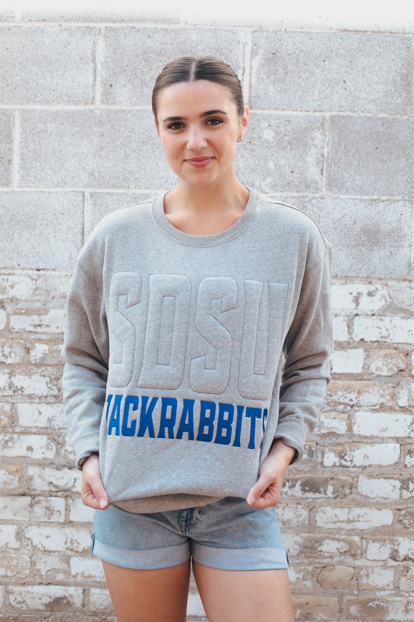 SDSU Watts Stacked Fleece Crew