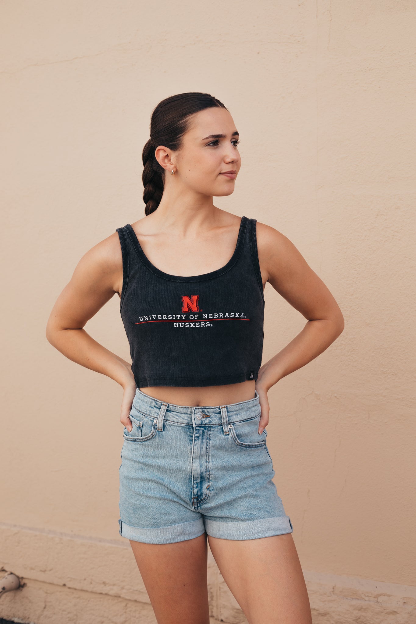 Nebraska Fitz Small Triangle Cropped Tank