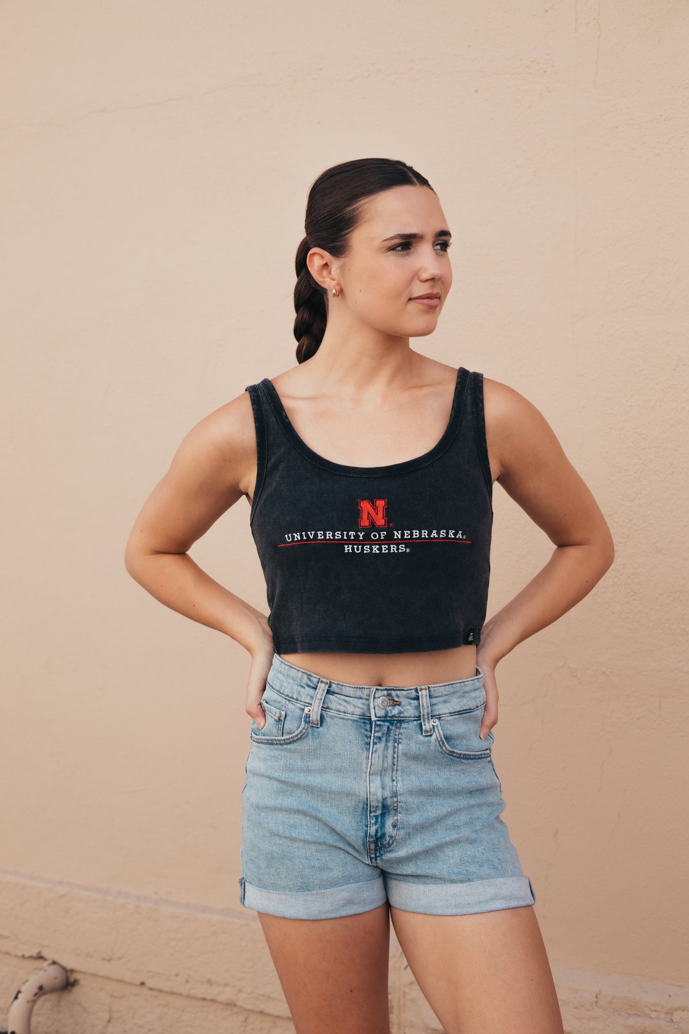 Nebraska Fitz Small Triangle Cropped Tank
