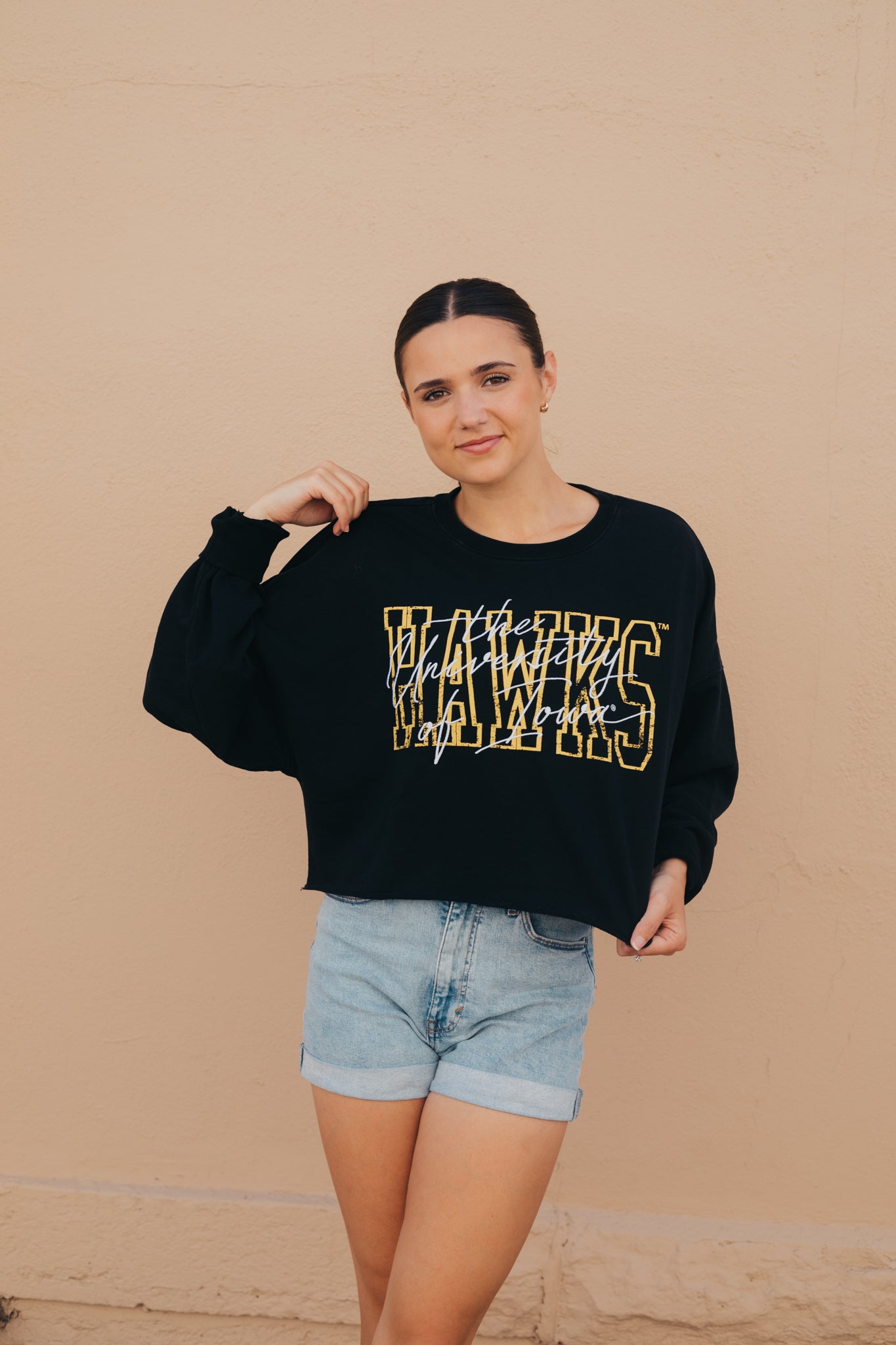 Iowa Owens Oversized Cropped Crew
