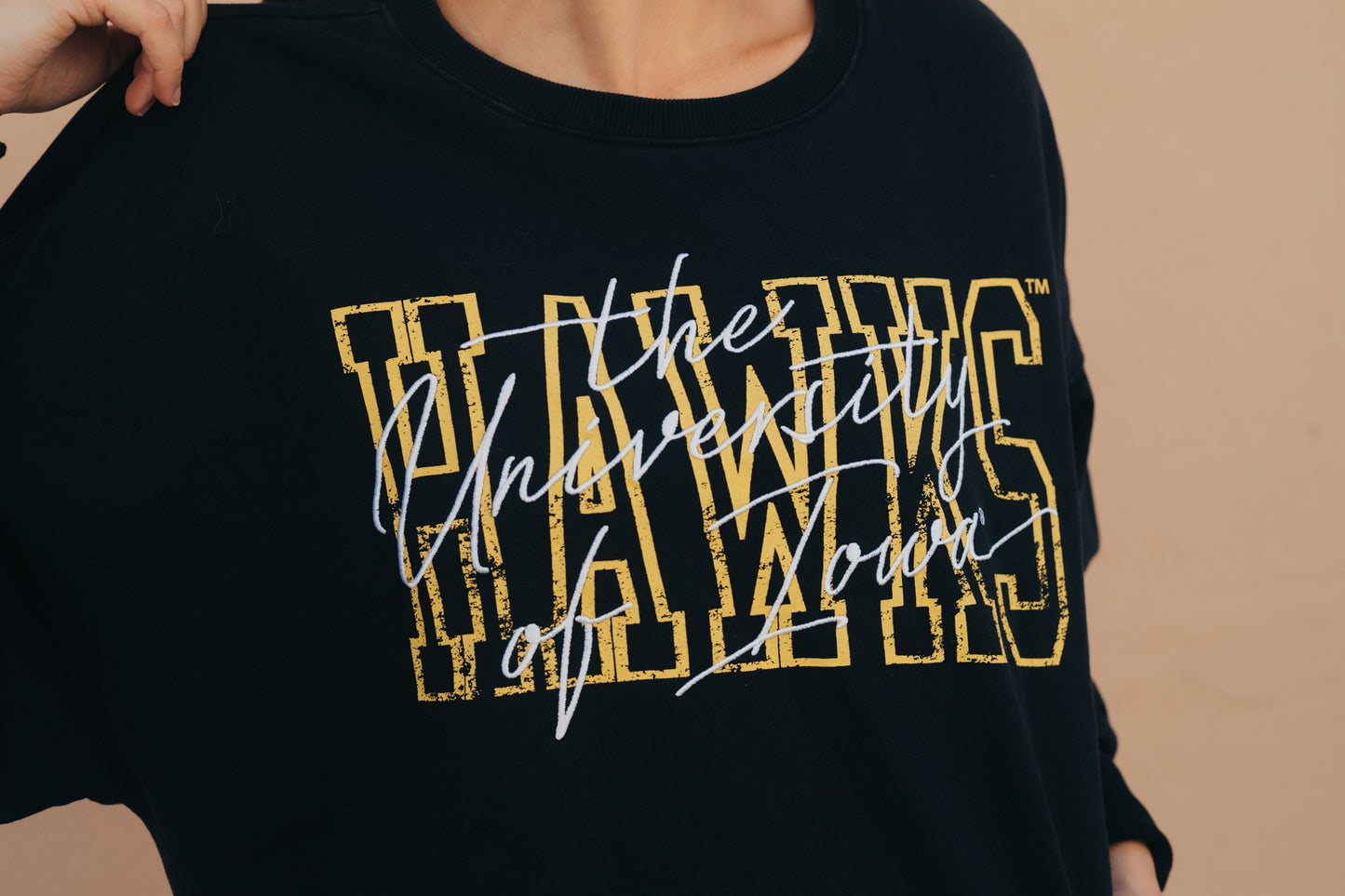 Iowa Owens Oversized Cropped Crew