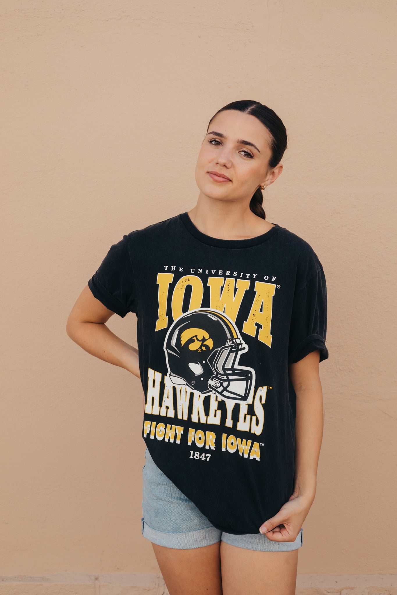 Iowa Murray Hippie Helmet Black T-Shirt