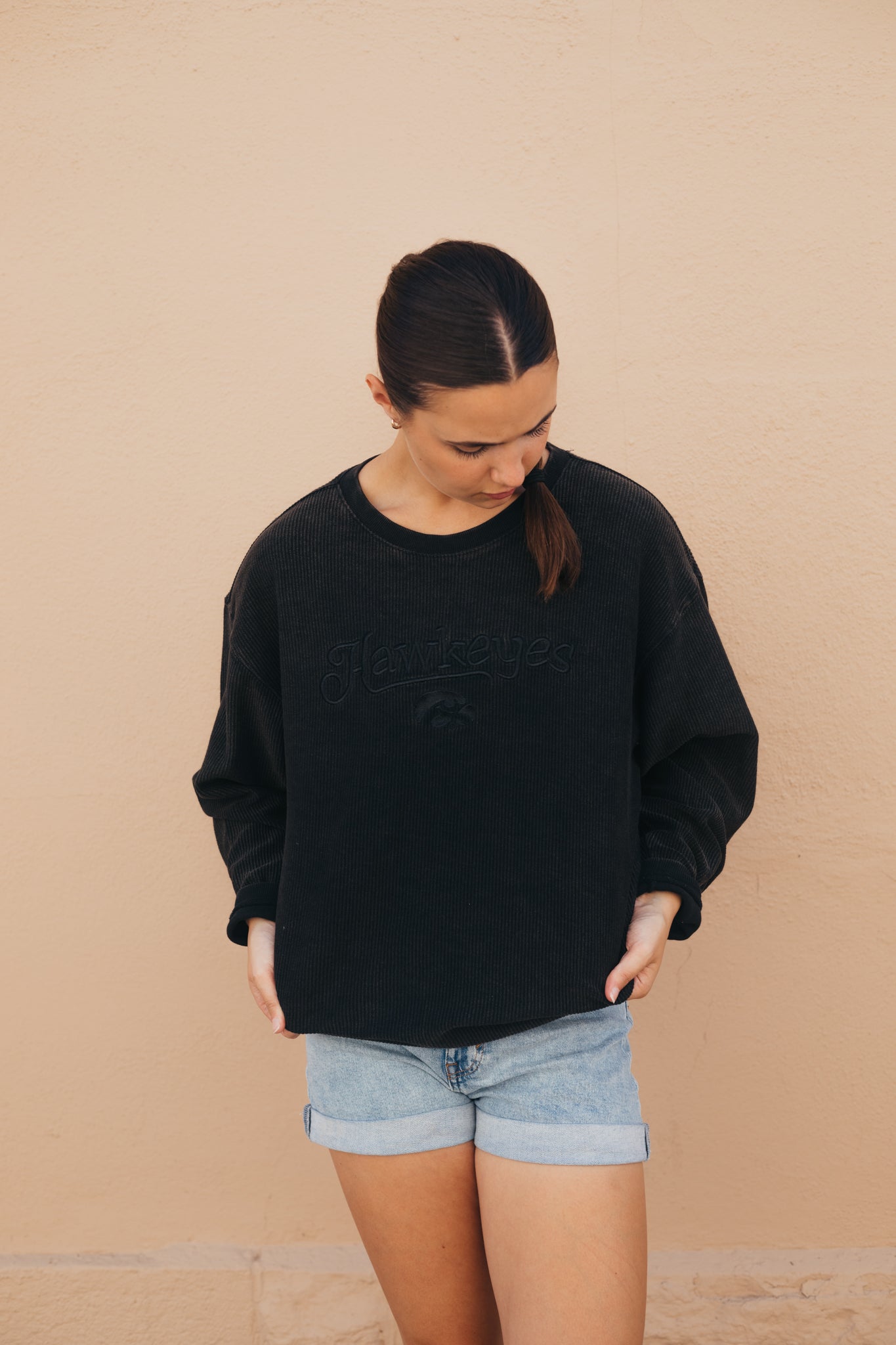 Iowa St. Mortiz Black Corded Crew