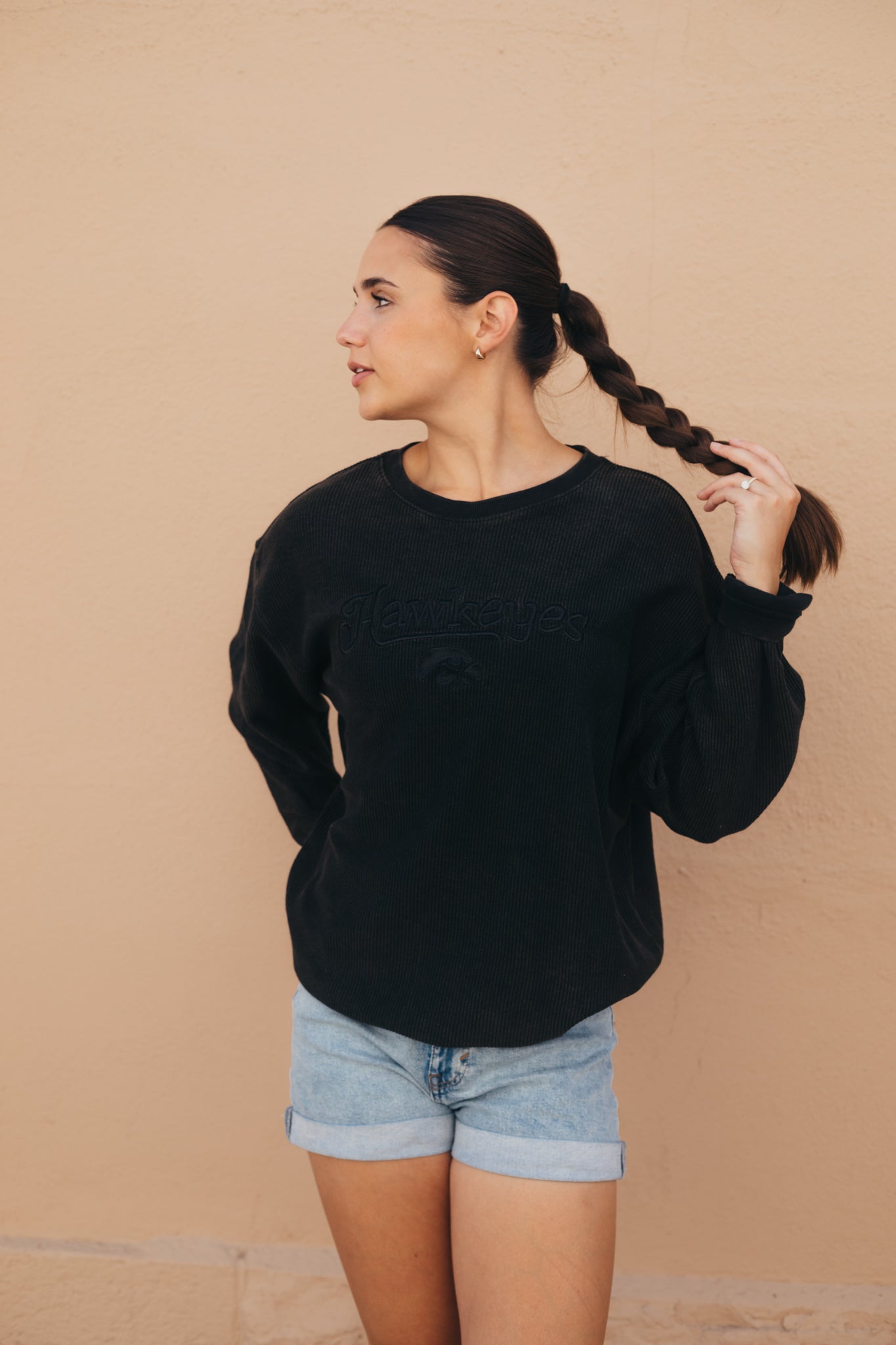 Iowa St. Mortiz Black Corded Crew