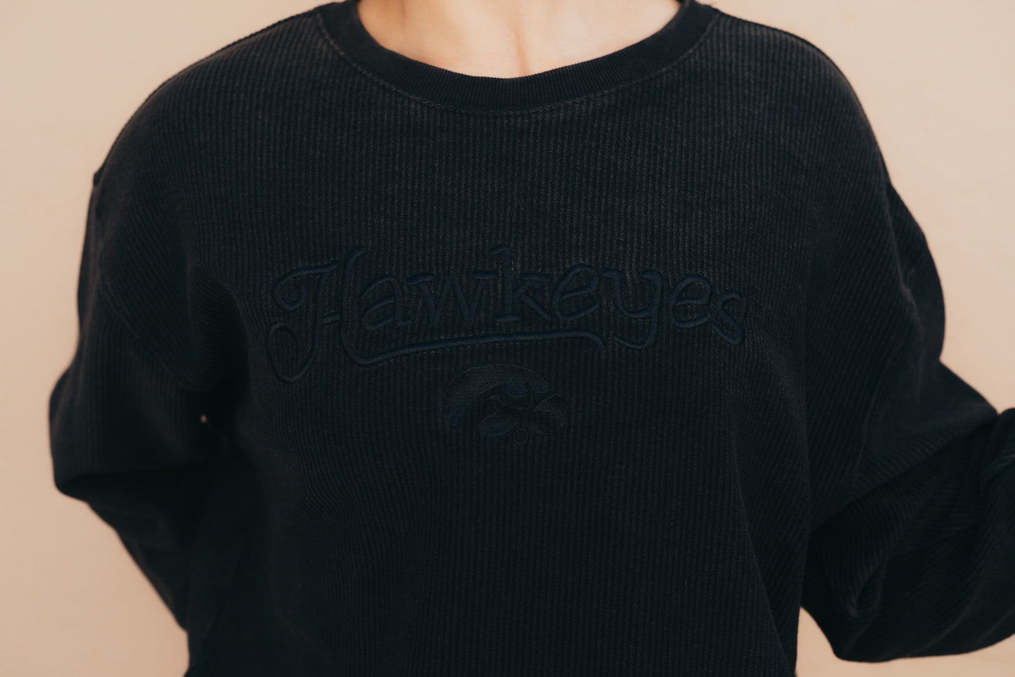 Iowa St. Mortiz Black Corded Crew