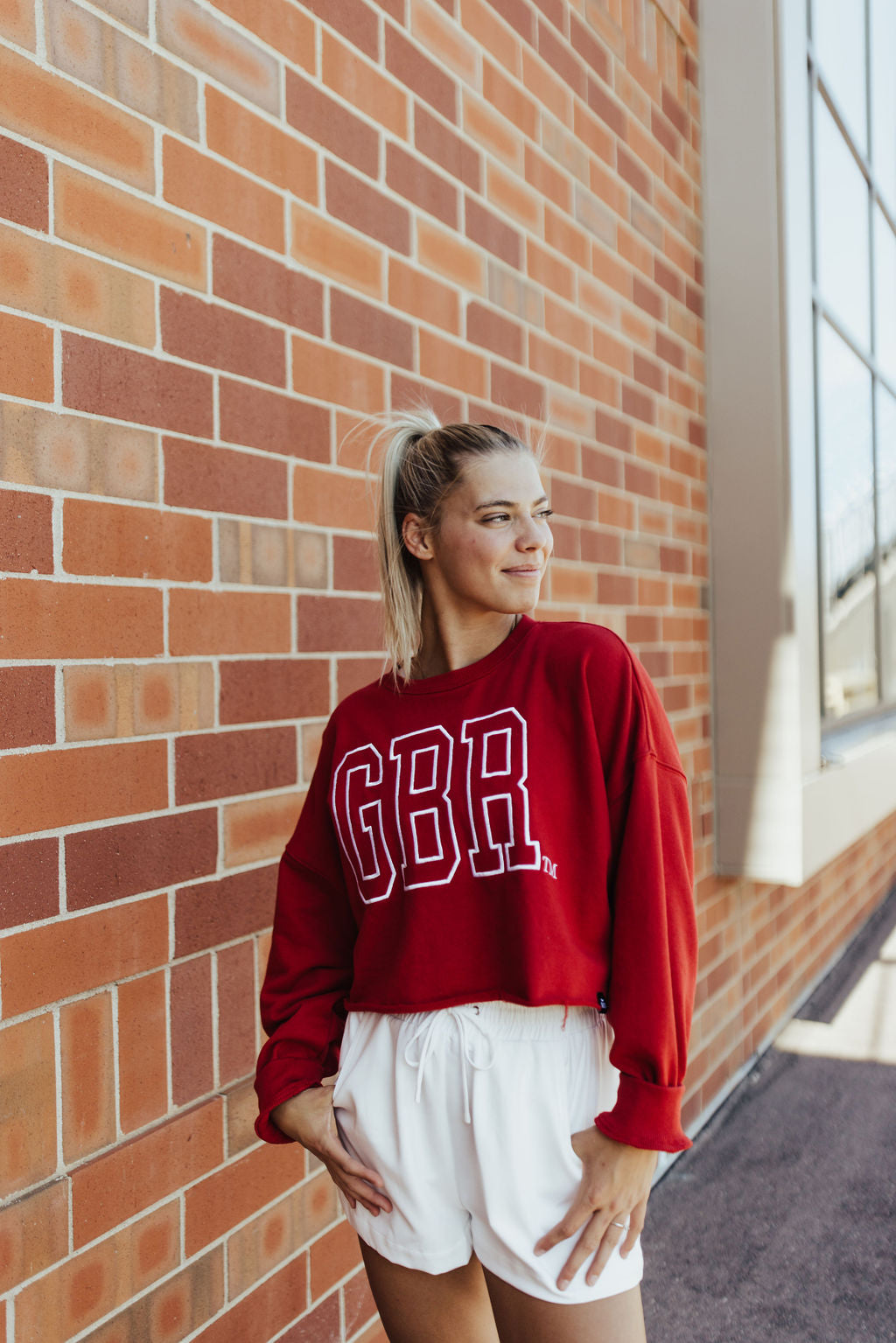 Nebraska Oversized Outline Cropped Crew