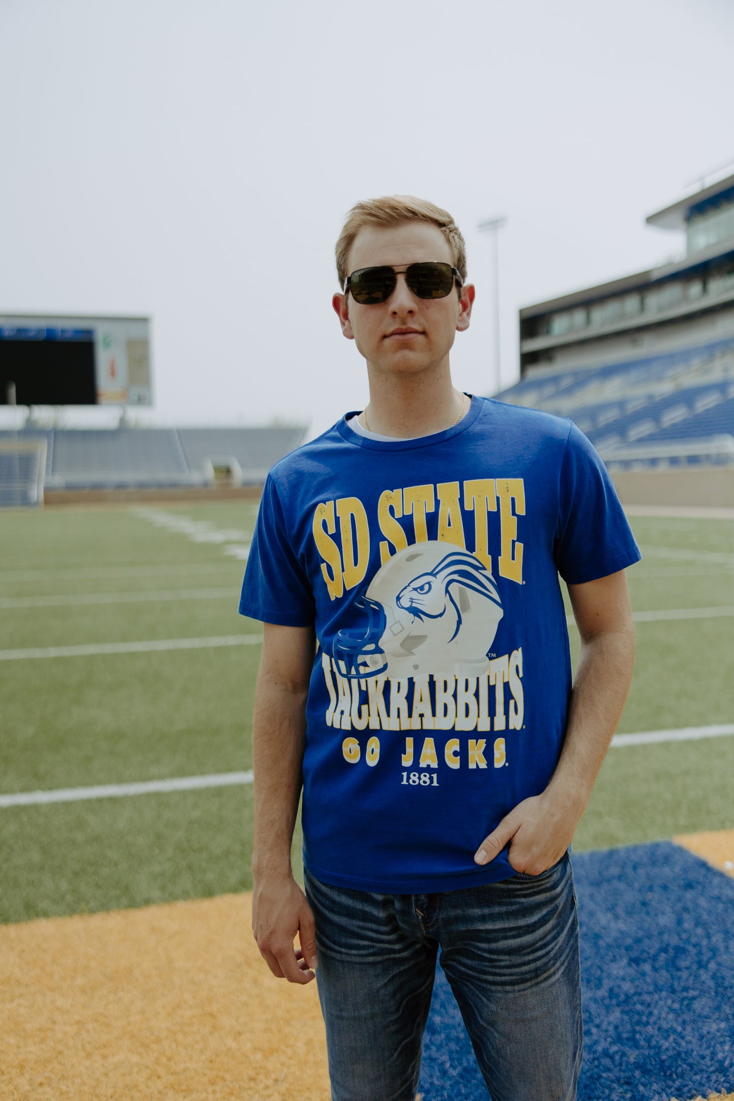SDSU Murray Hippie Helmet Royal T-shirt