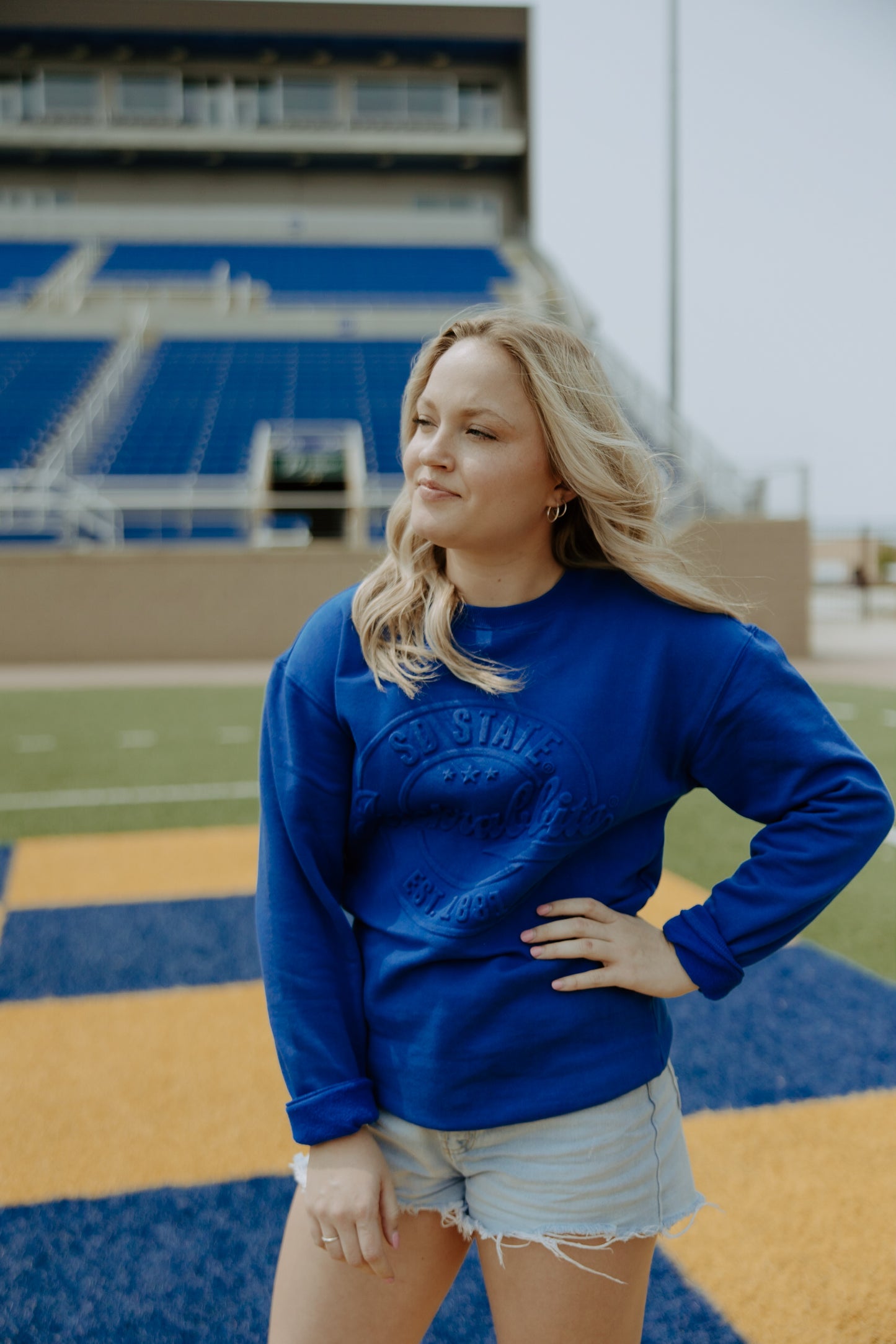 SDSU Carson Circle Royal Fleece Crew
