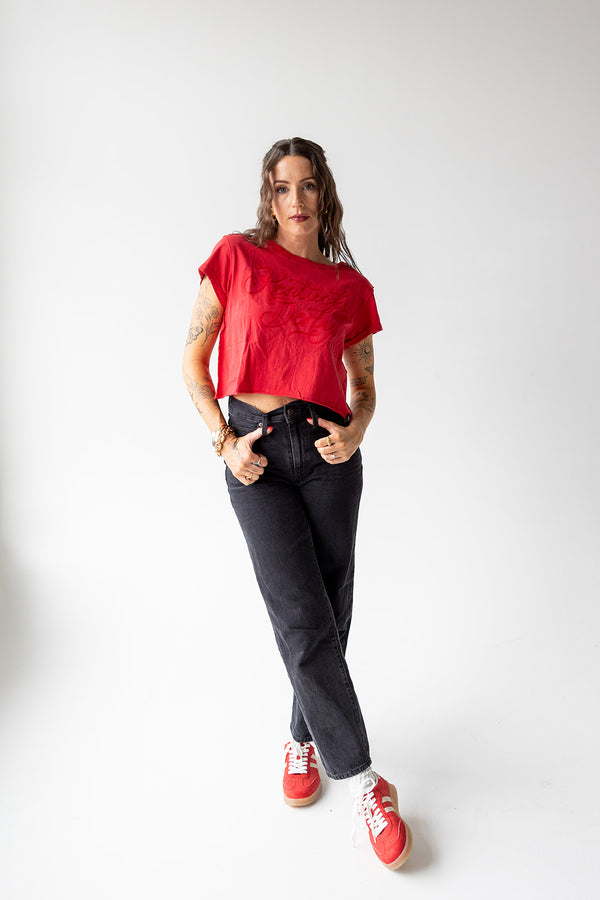 Kentucky Derby Ranger Rope Cropped Cuffed Tee