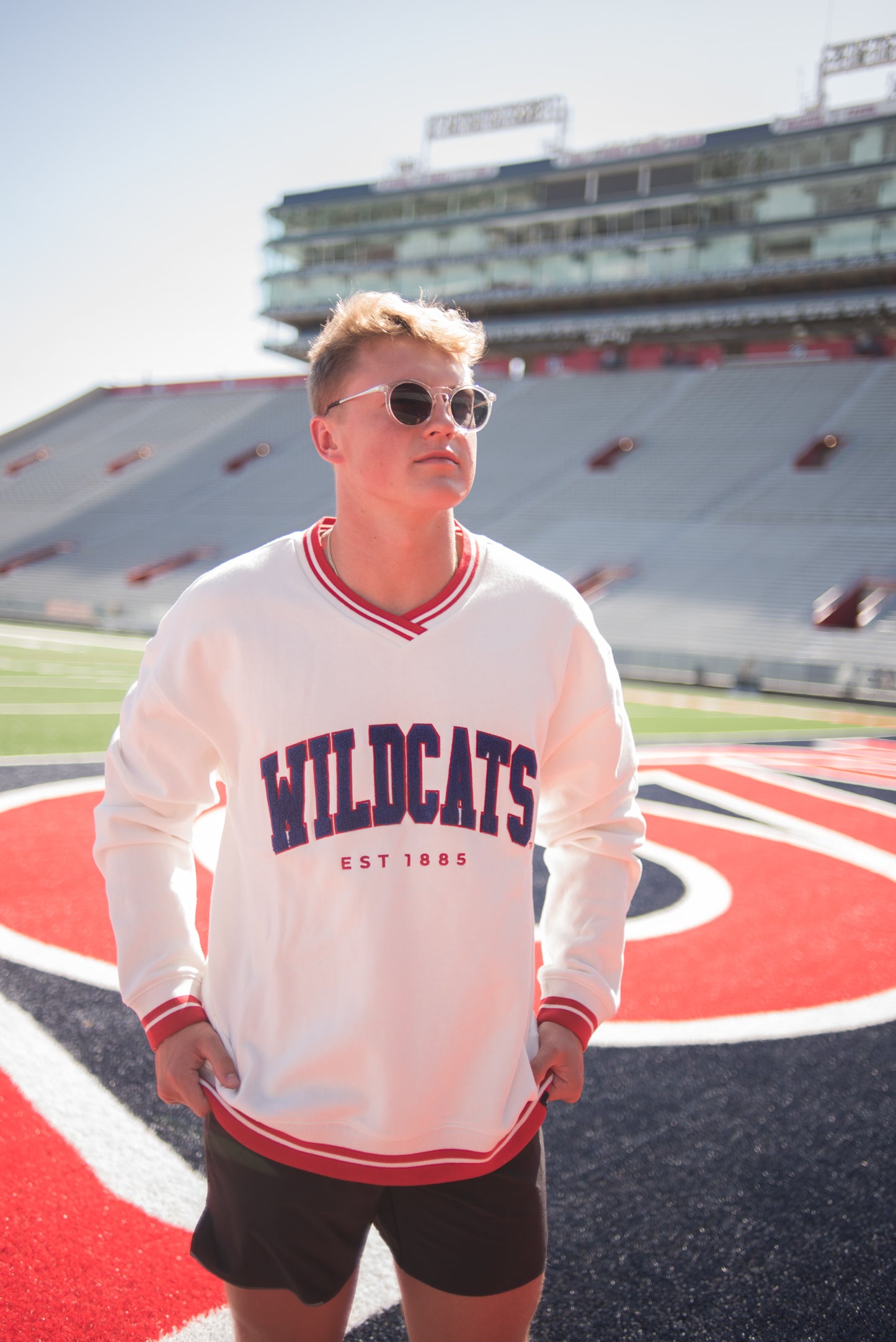 Arizona Allen Chenille Varsity V-Neck Pullover