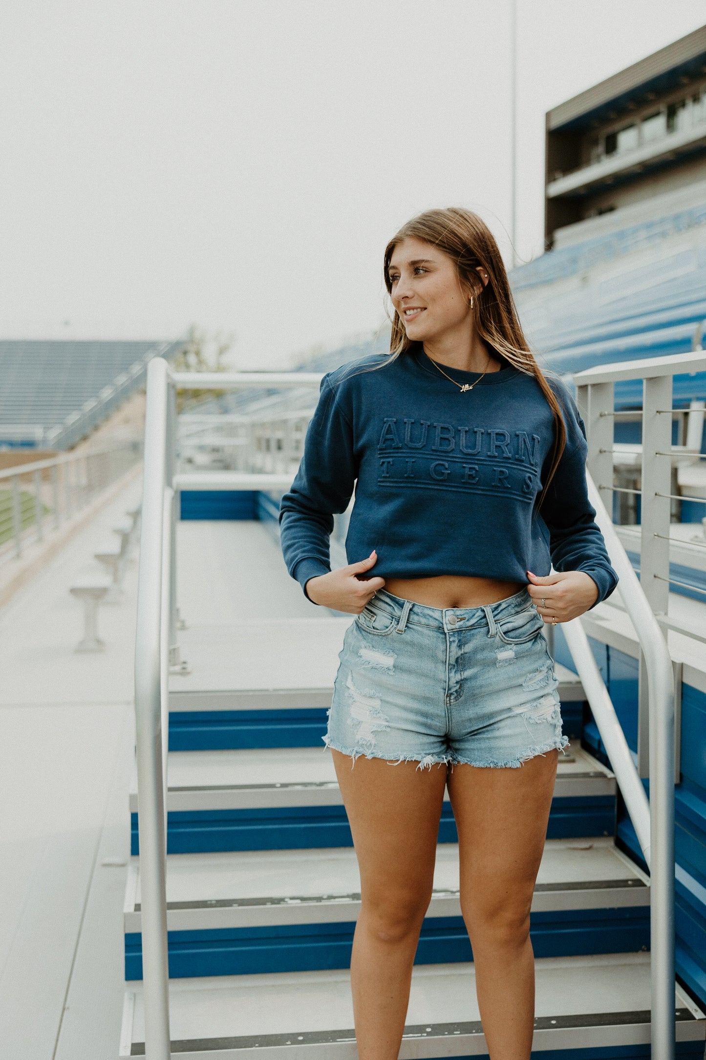 Auburn College Line Fleece Crew