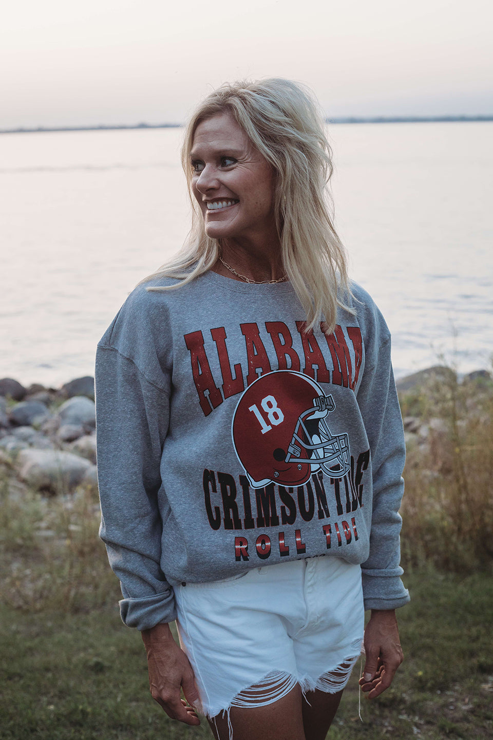 Alabama Murry Hippie Helmet Heather Grey Fleece Crew