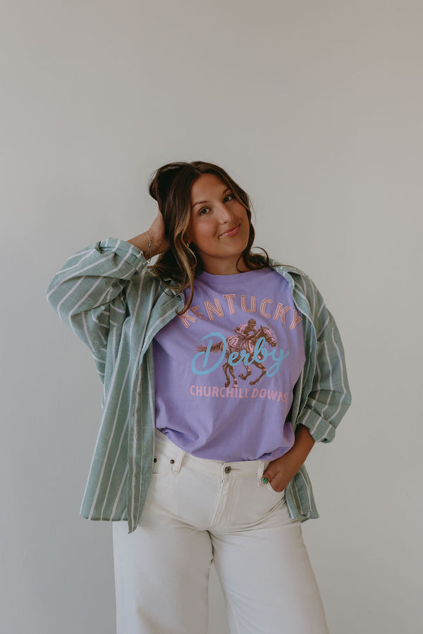 Kentucky Derby Social Stitch OS Band Tee