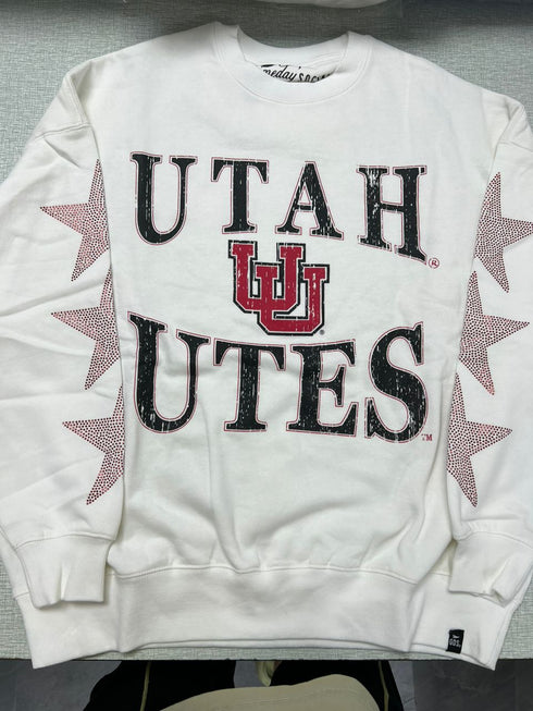 Utah Wynn Star Sleeve OS Fleece Crew