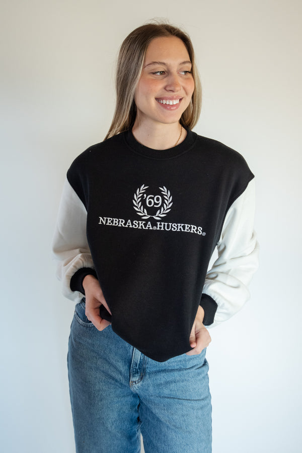 Nebraska Carleton Colorblock Crew