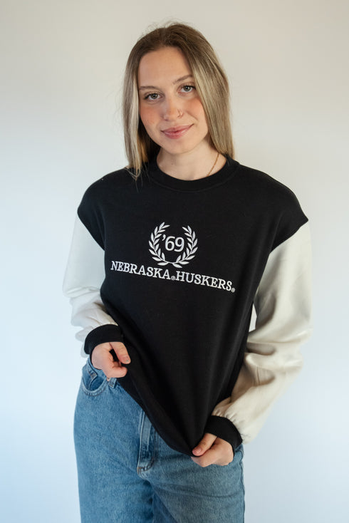 Nebraska Carleton Colorblock Crew