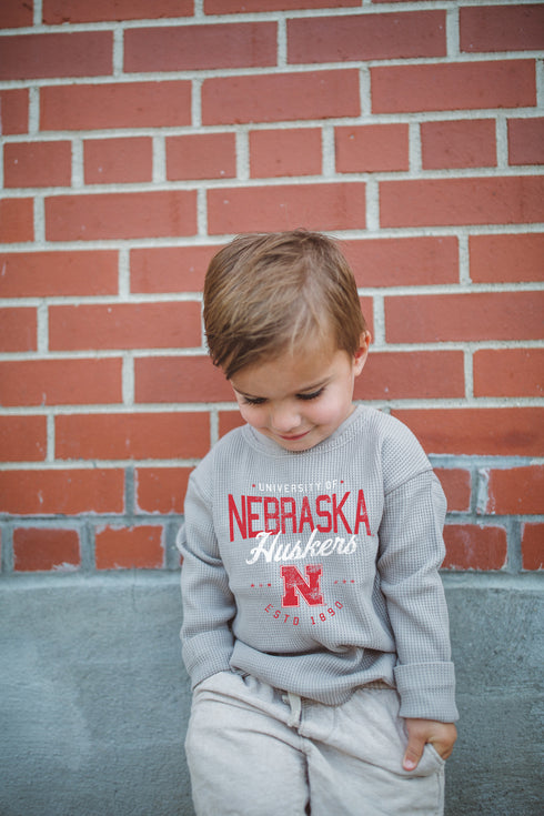 Nebraska Basic Frisco Toddler Waffle Crew
